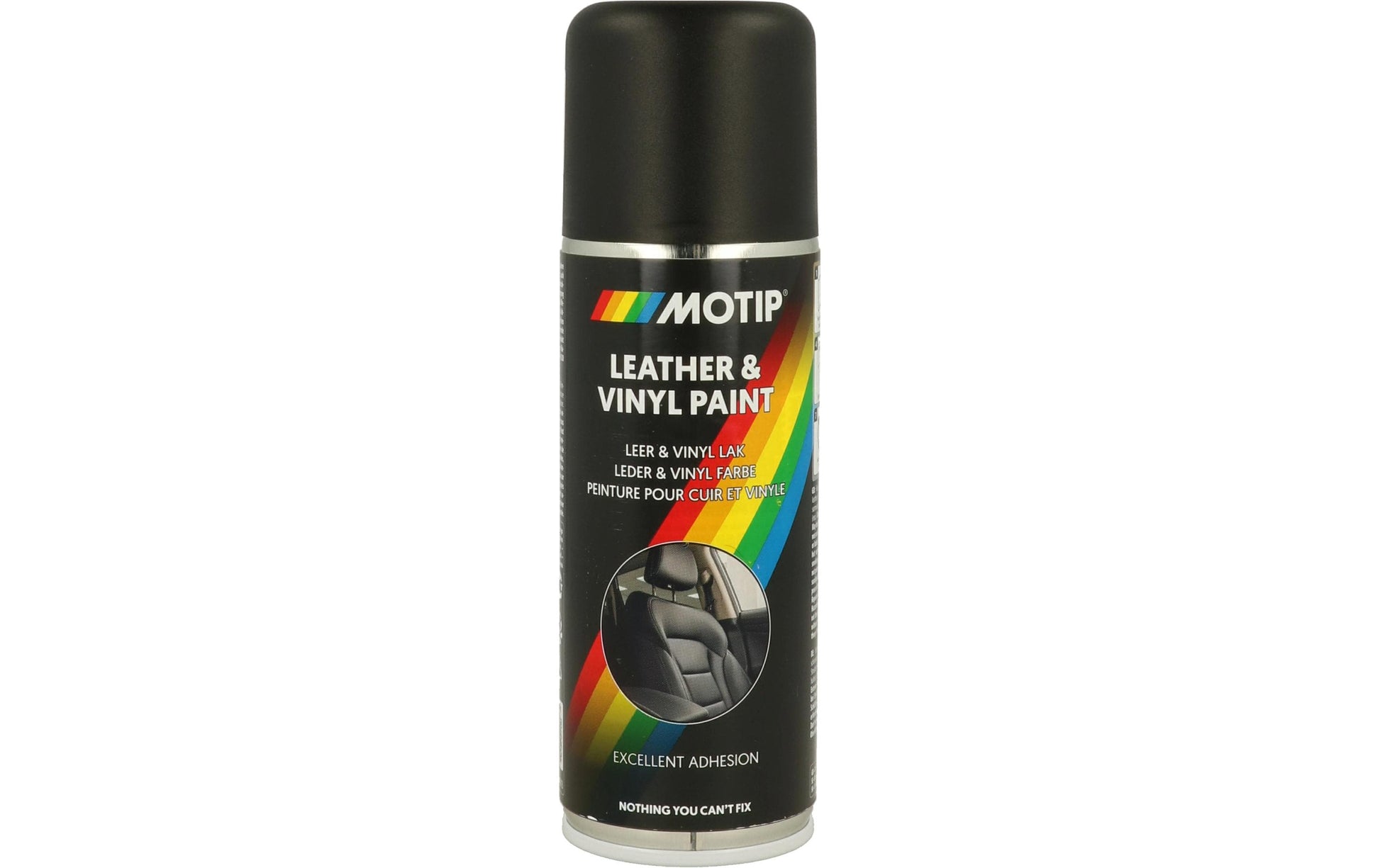 MoTip Farbspray Lederpflege – Schwarz, matt – 200 ml – für Leder, Vinyl