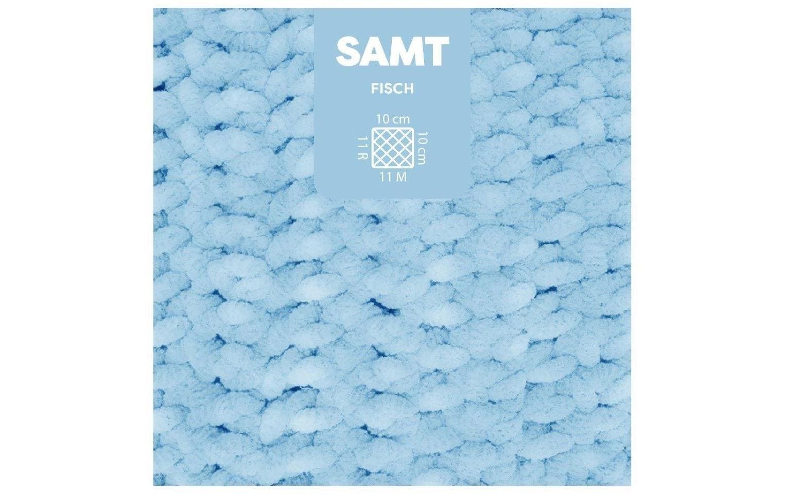 myBoshi Chenille Samt Garn Extra dick Hellblau – 100 g, 100 m, 100% Polyester, Nadel 5 mm, 1 Stk.
