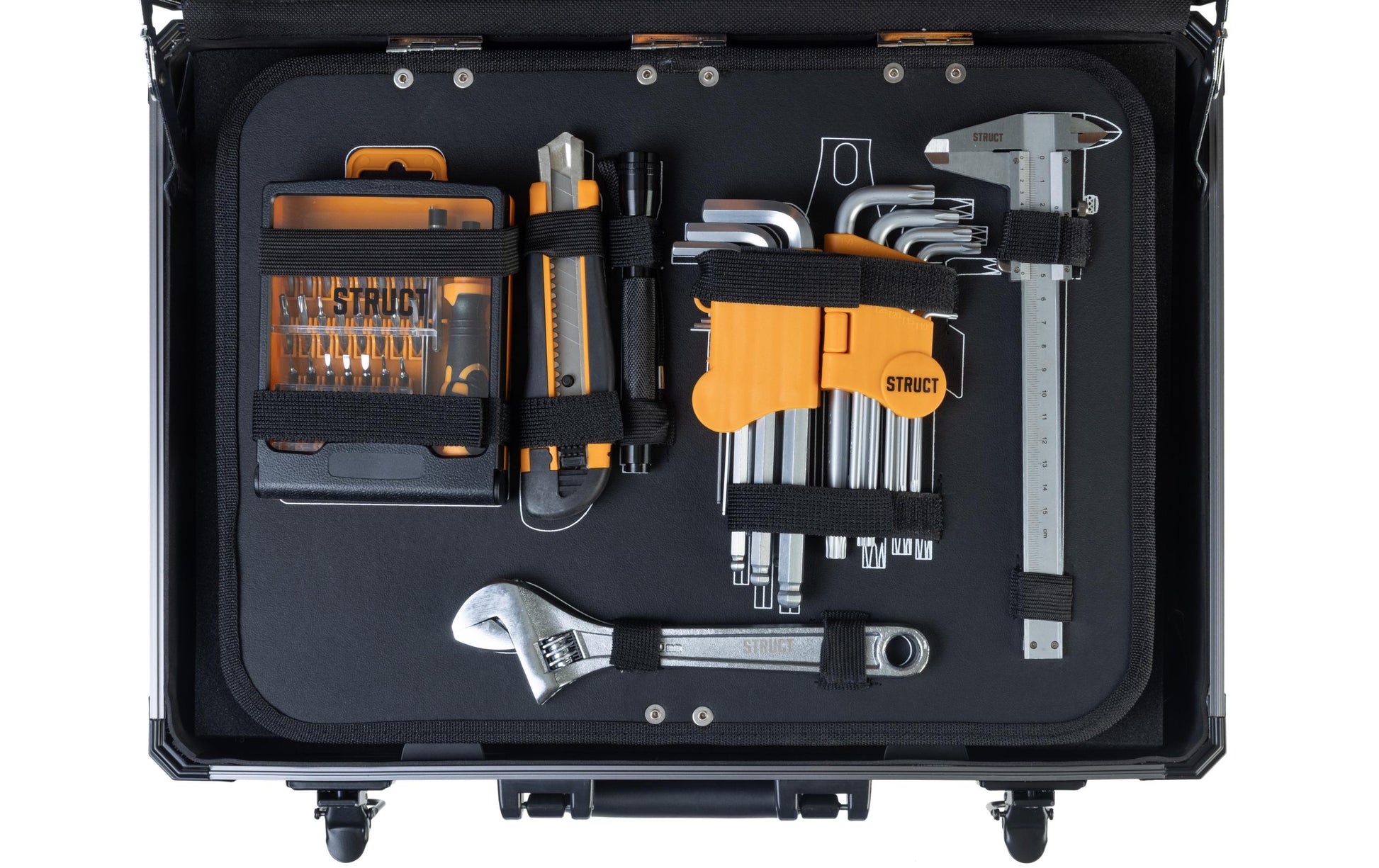 Struct Werkzeugkoffer Werkstatt – 152-teilig, mit Trolley, Aluminium
