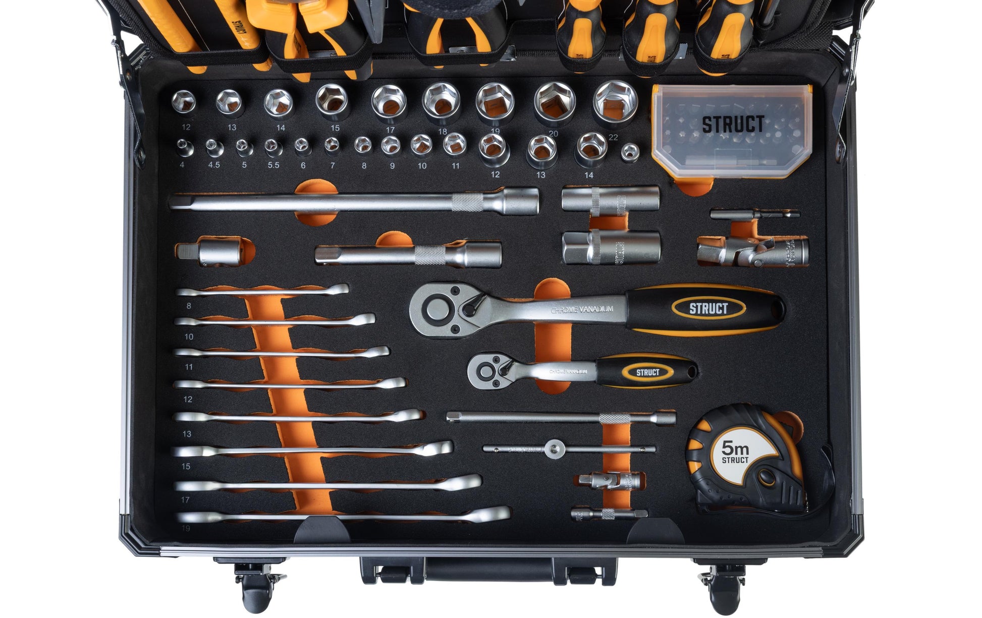 Struct Werkzeugkoffer Werkstatt – 152-teilig, mit Trolley, Aluminium