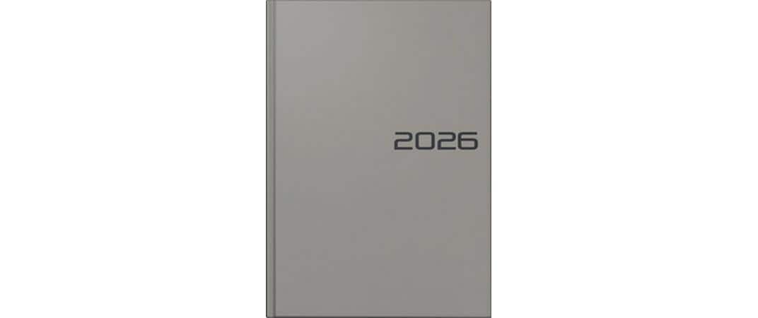 Simplex Simply Colour Line Agenda – 1 Woche/2 Seiten, gebunden, 15 × 21 cm, 2026, grau, FSC
