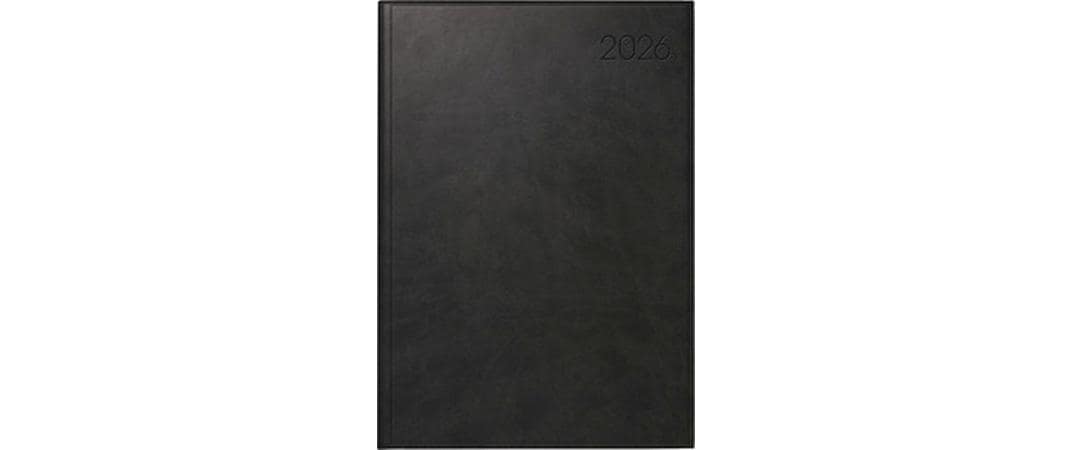 Simplex Roma 56 Z Agenda – 1 Woche/2 Seiten, gebunden, 17 × 24 cm, 2026, schwarz