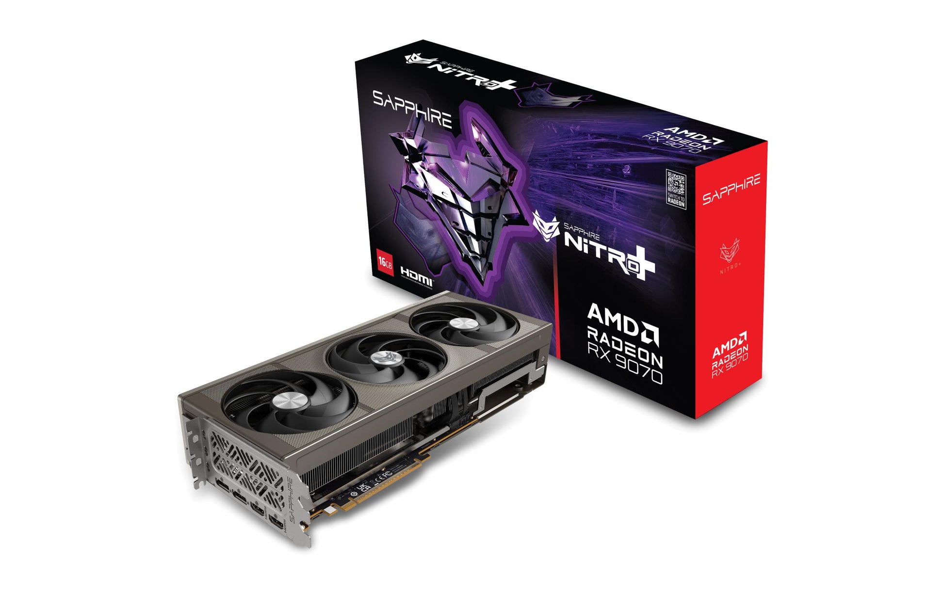 Sapphire NITRO+ RX 9070 – PCIe Grafikkarte – 16 GB GDDR6, PCIe 5.0 x16, 2×HDMI, 2×DisplayPort, 245 W