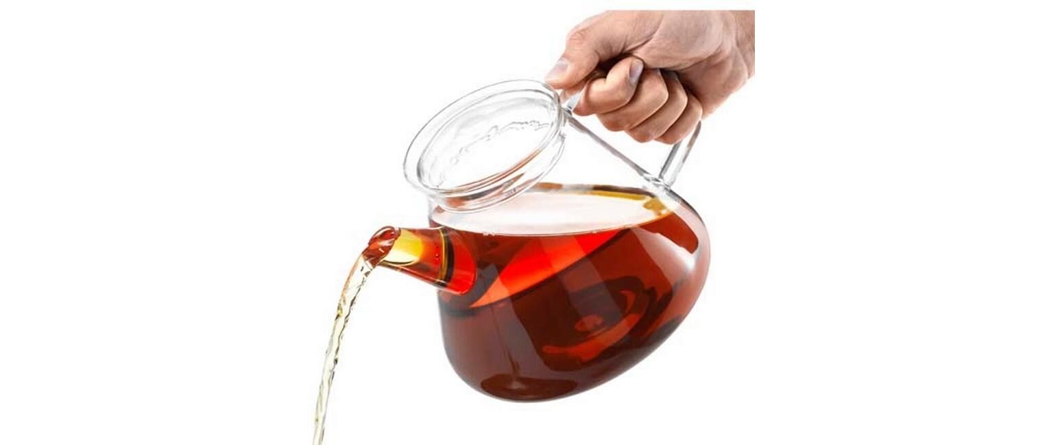 AdHoc Teekanne Orient TK50 – 1,5 l, Ø 18,0 cm, H 15,0 cm, Glas/Edelstahl, Transparent, Edelstahlfilter