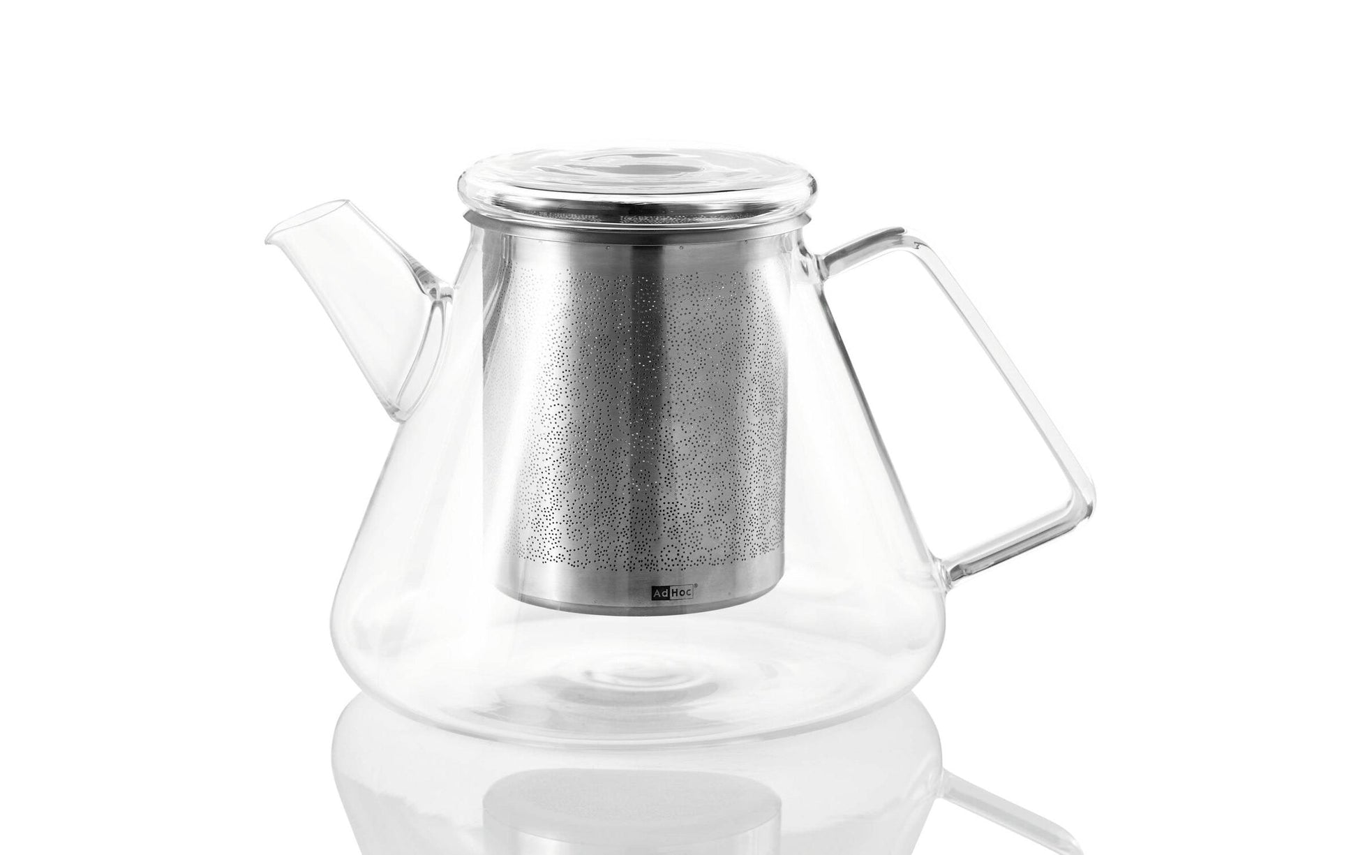 AdHoc Teekanne Orient TK50 – 1,5 l, Ø 18,0 cm, H 15,0 cm, Glas/Edelstahl, Transparent, Edelstahlfilter