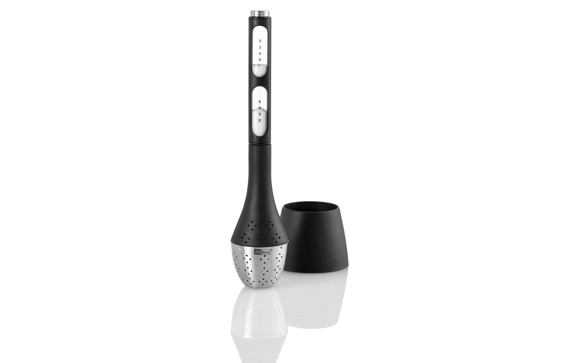 AdHoc SANTEA T11 – Teesieb Ø 4 × 21,5 cm, Kunststoff, schwarz/silber