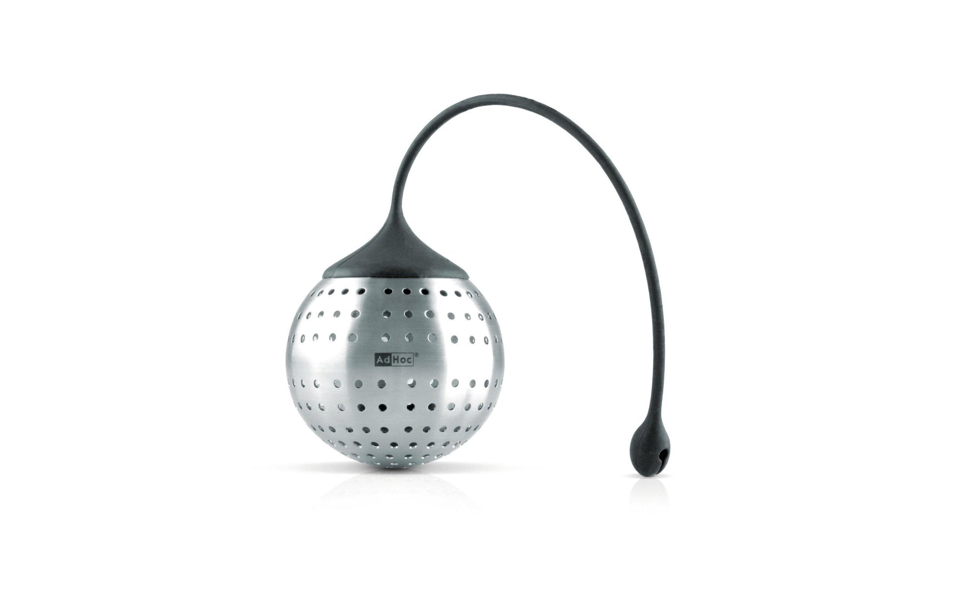 AdHoc Teesieb Ø 7 × 9 cm, Edelstahl/Silikon, Silber/Schwarz