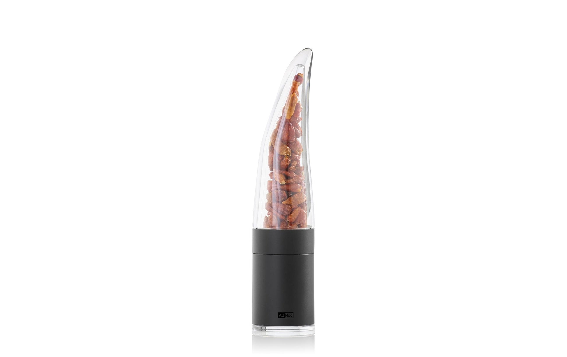 AdHoc Salz-/Pfeffermühle 20,5 cm, Acryl/Edelstahl, Schwarz/Transparent, für Chili