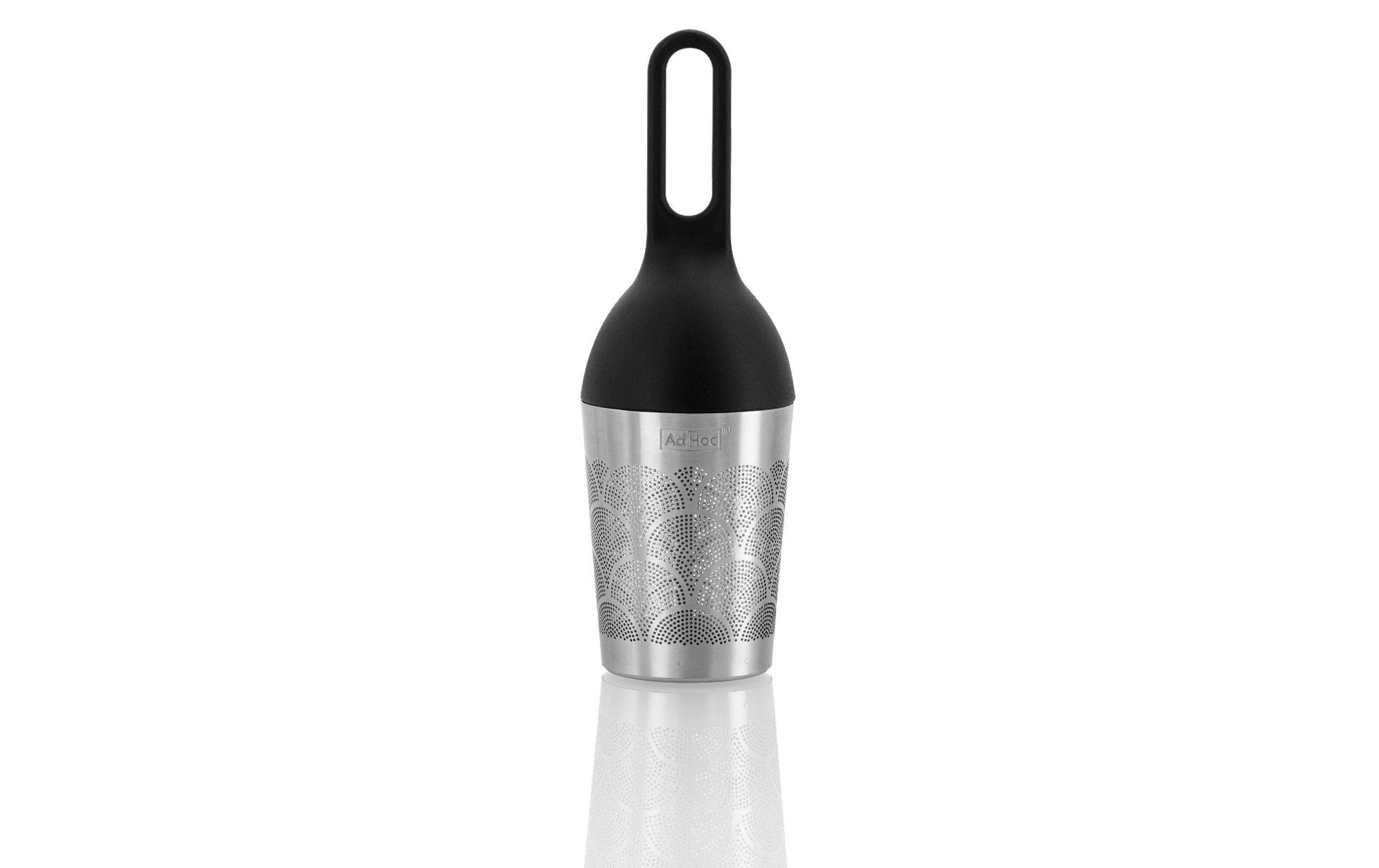 AdHoc FLOATEA Fusion – Teesieb Ø 4 × 12,4 cm, Kunststoff/Edelstahl, schwarz/silber
