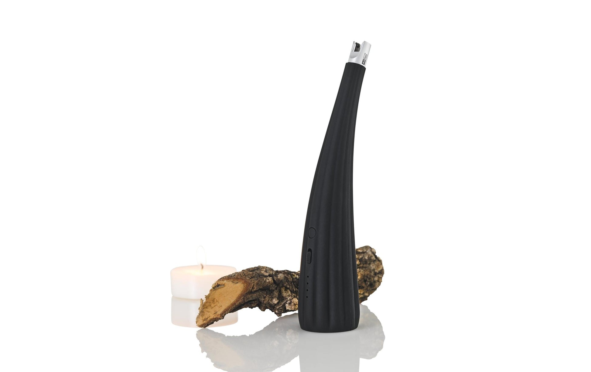 AdHoc Tischfeuerzeug, Ø 4,8 × 21,3 cm, Metall/Kunststoff, Schwarz, mit Akku (USB-aufladbar)