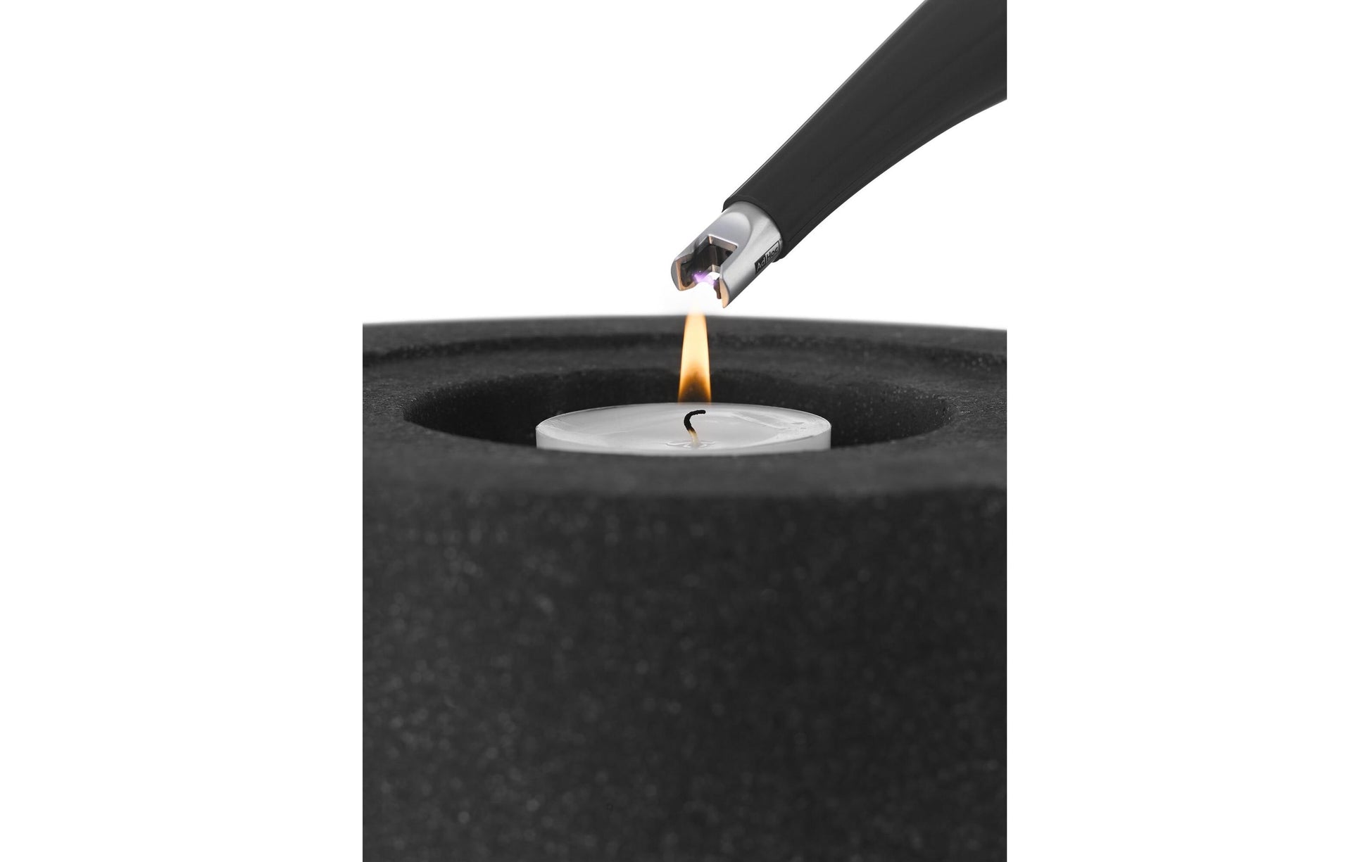 AdHoc Tischfeuerzeug, Ø 4,8 × 21,3 cm, Metall/Kunststoff, Schwarz, mit Akku (USB-aufladbar)