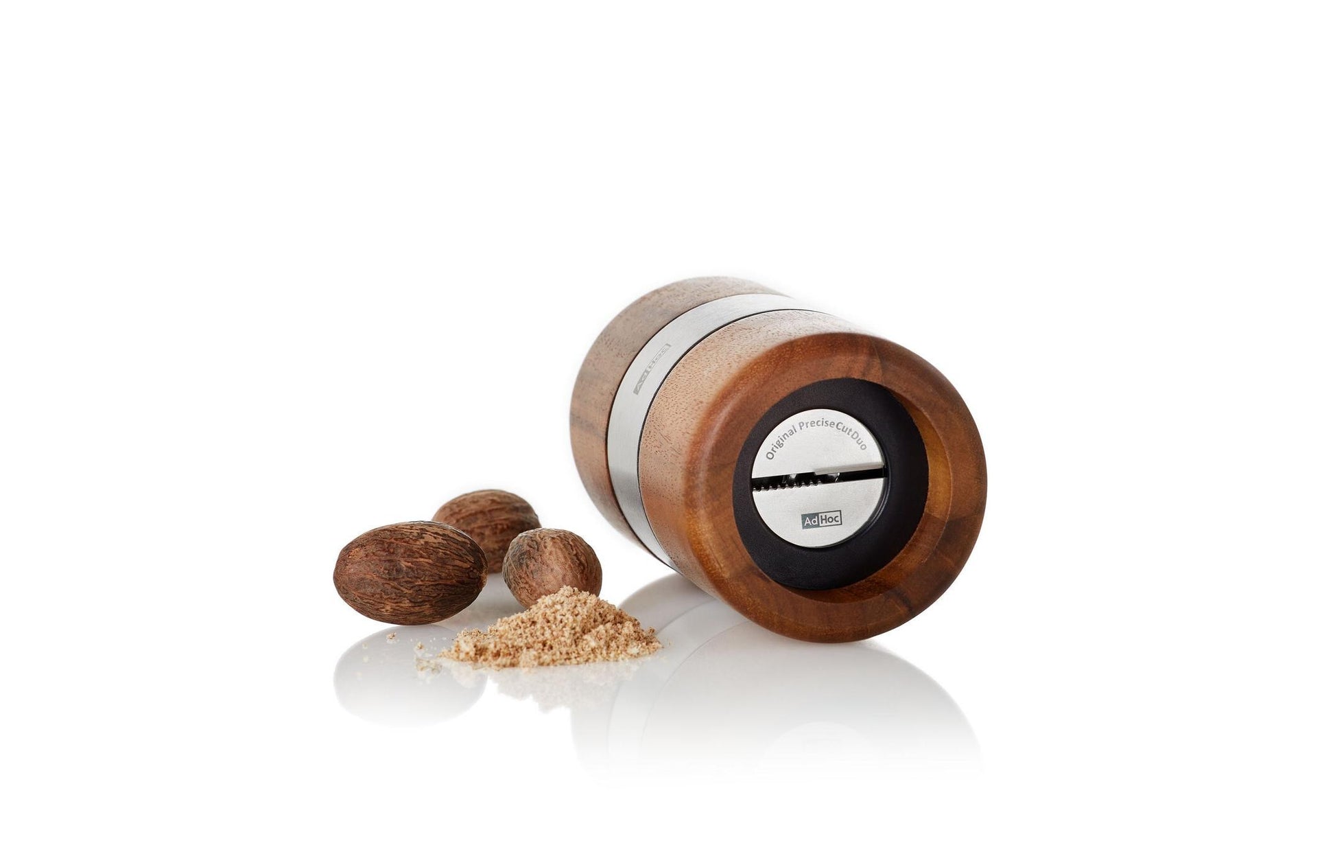 AdHoc Muskatmühle Ø 6 × 11,3 cm, Holz/Edelstahl, Braun