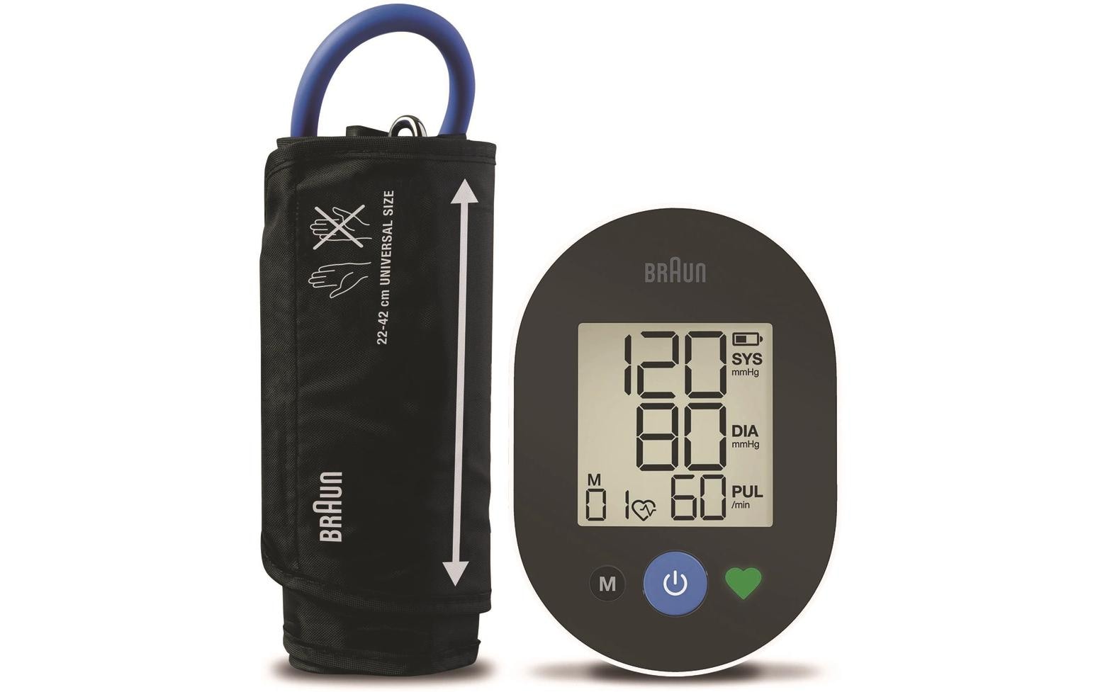 Braun Blutdruckmessgerät ExactFit 2 BUA4050 – Oberarm, 22–42 cm Umfang, 30 Speicherplätze