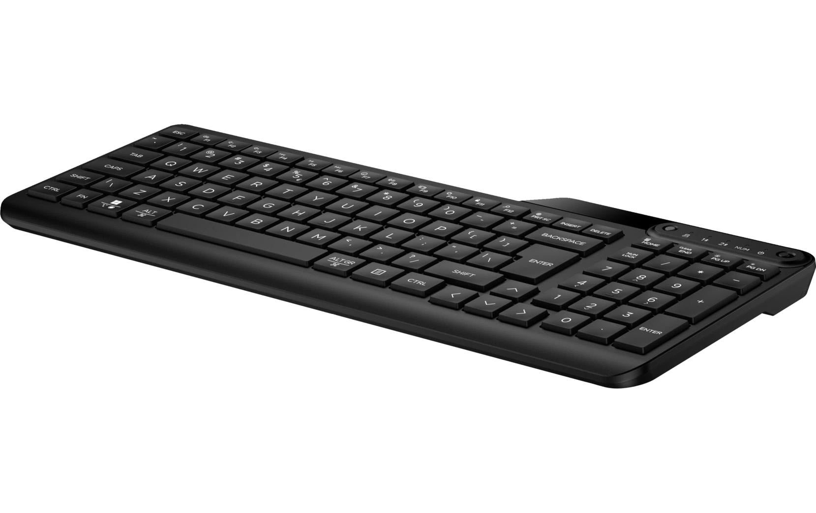HP 475 – Tastatur, kabellos (Bluetooth/2,4 GHz), CH-Layout (DE-CH), Fullsize (mit Ziffernblock), Schwarz