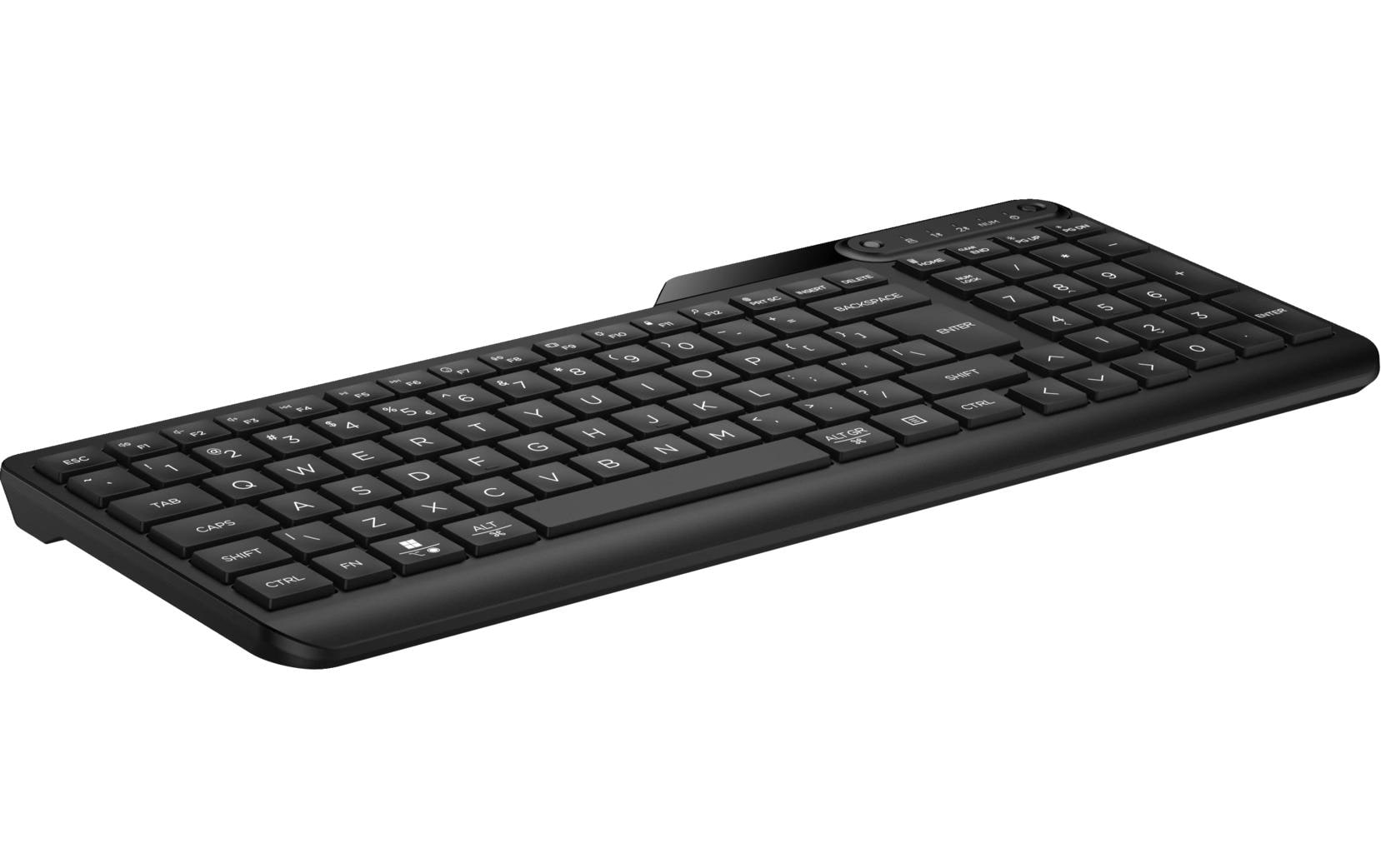 HP 475 – Tastatur, kabellos (Bluetooth/2,4 GHz), CH-Layout (DE-CH), Fullsize (mit Ziffernblock), Schwarz