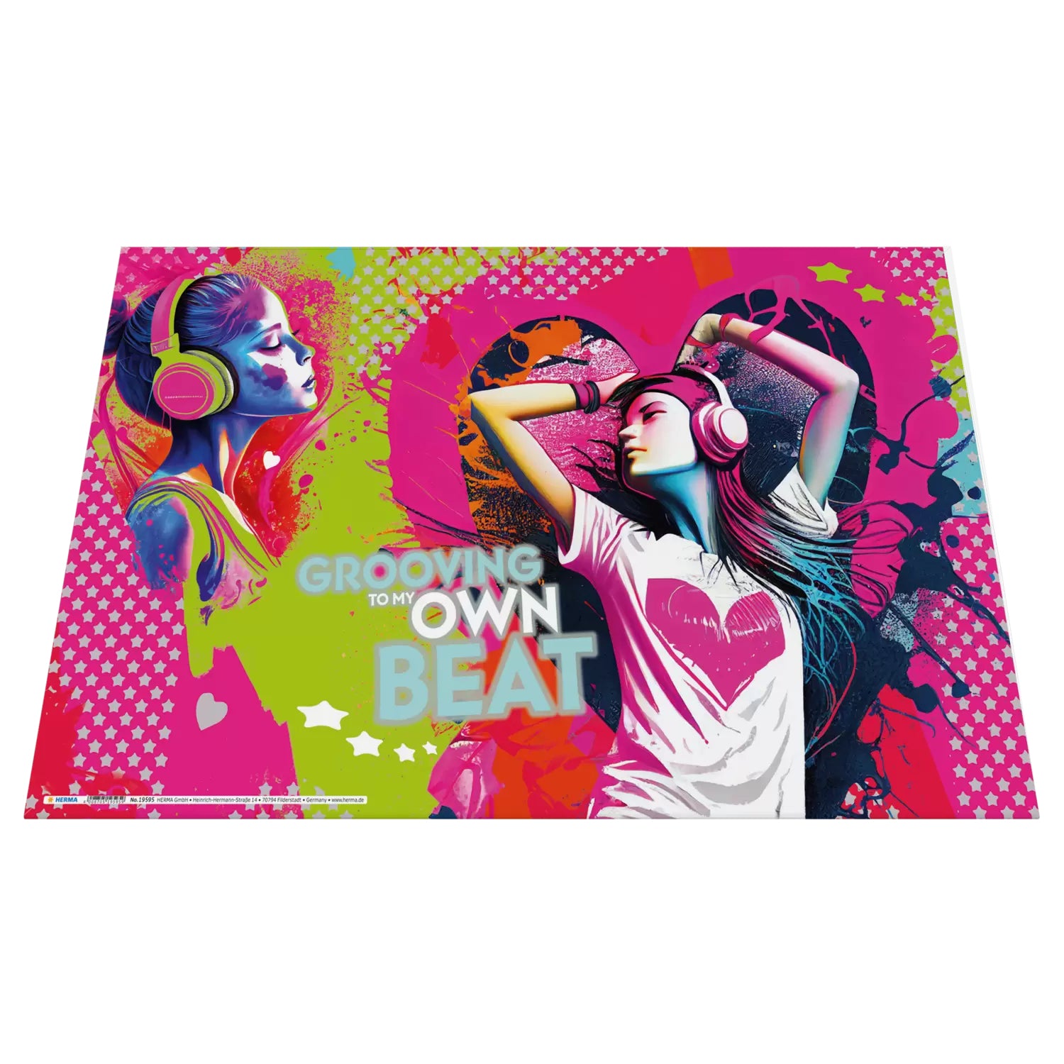 HERMA Schreibunterlage – Music Girl – 550 × 350 mm – Karton, rutschfest