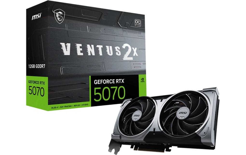 MSI VENTUS 2X OC – NVIDIA GeForce RTX 5070, 12 GB GDDR7, PCI Express 5.0