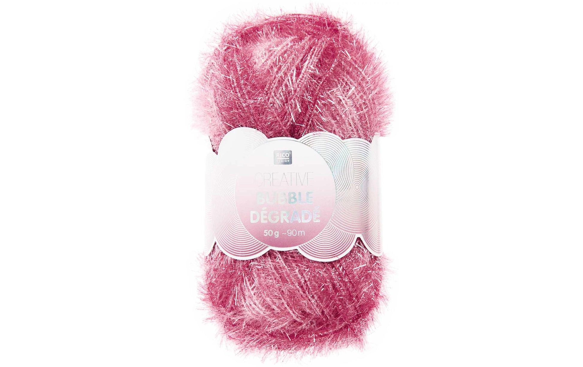Rico Design Creative Bubble Dégradé Garn Rot – 50 g, 90 m, Nadel 2 mm, 100% Polyester, 1 Stk.