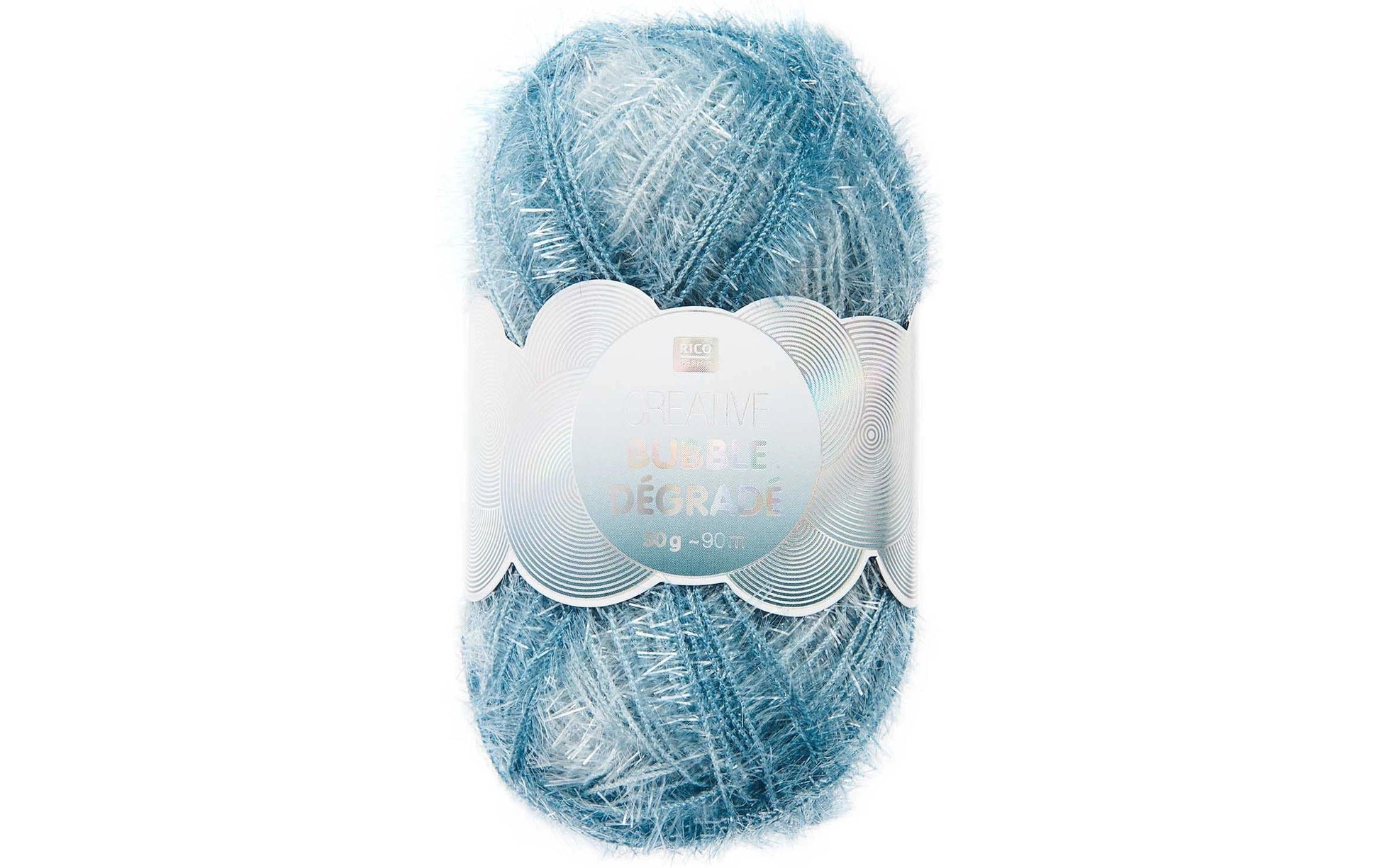 Rico Design Creative Bubble Dégradé Garn Aqua – 50 g, 90 m, 100% Polyester, Nadel 2 mm