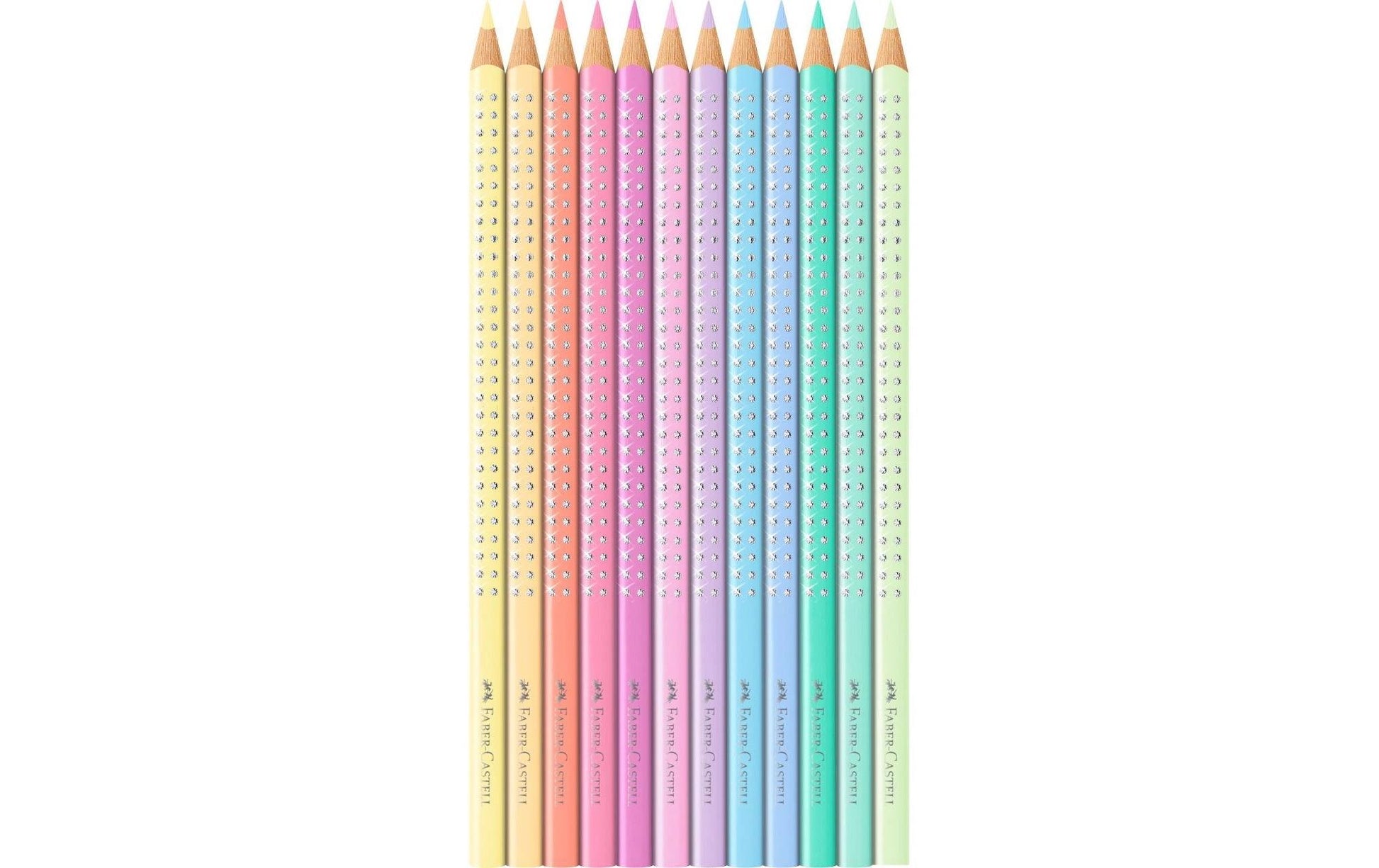 Faber-Castell Aquarellfarbstifte Grip Sparkle – 12 Farben, im Metalletui, Ø 3 mm, dreikantig, FSC