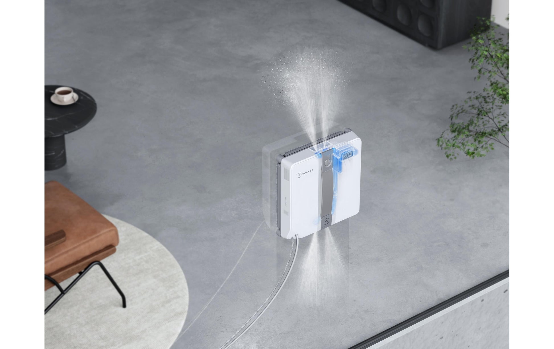 Ecovacs Fensterputzroboter – Grau, für Fenster