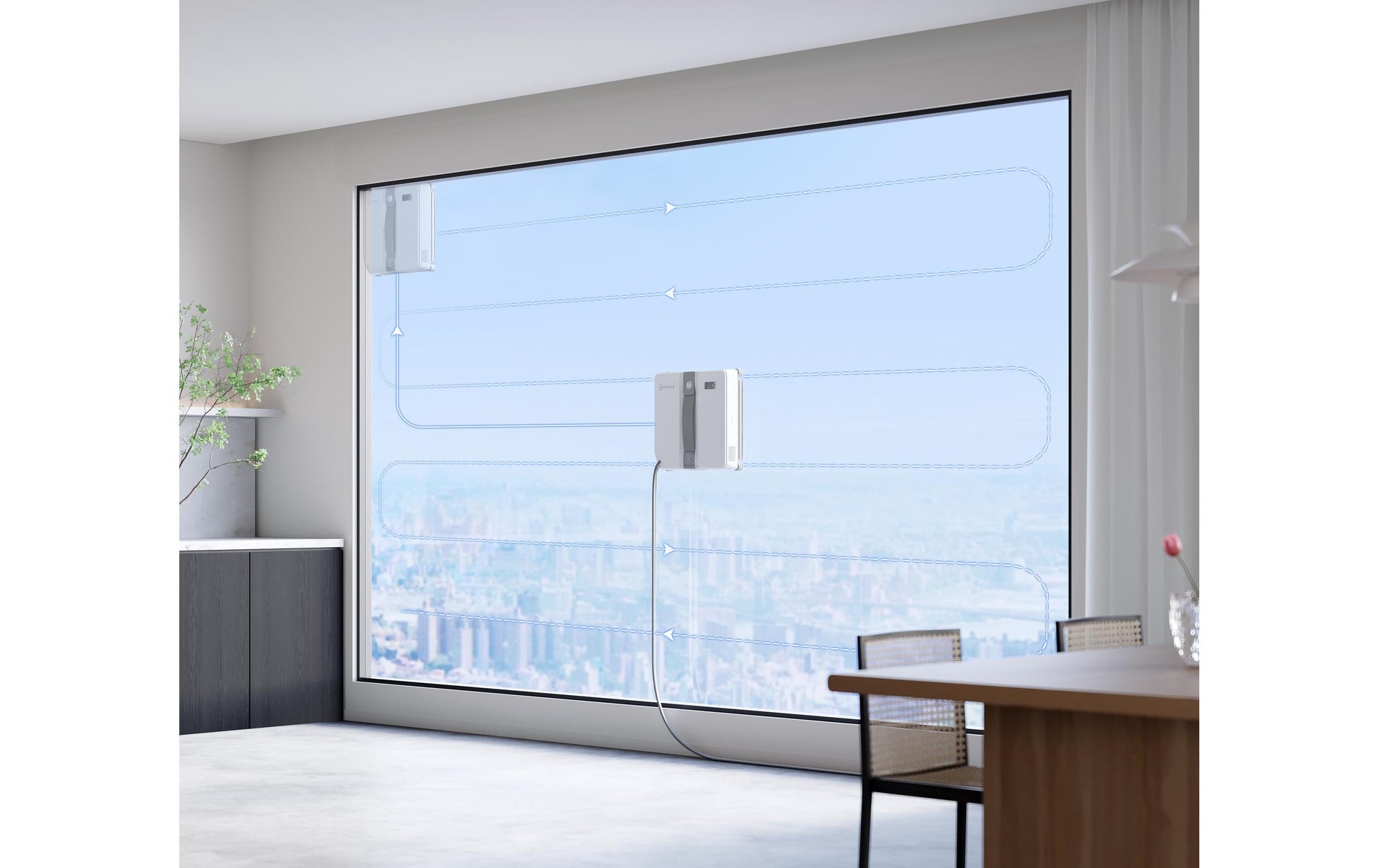 Ecovacs Fensterputzroboter – Grau, für Fenster