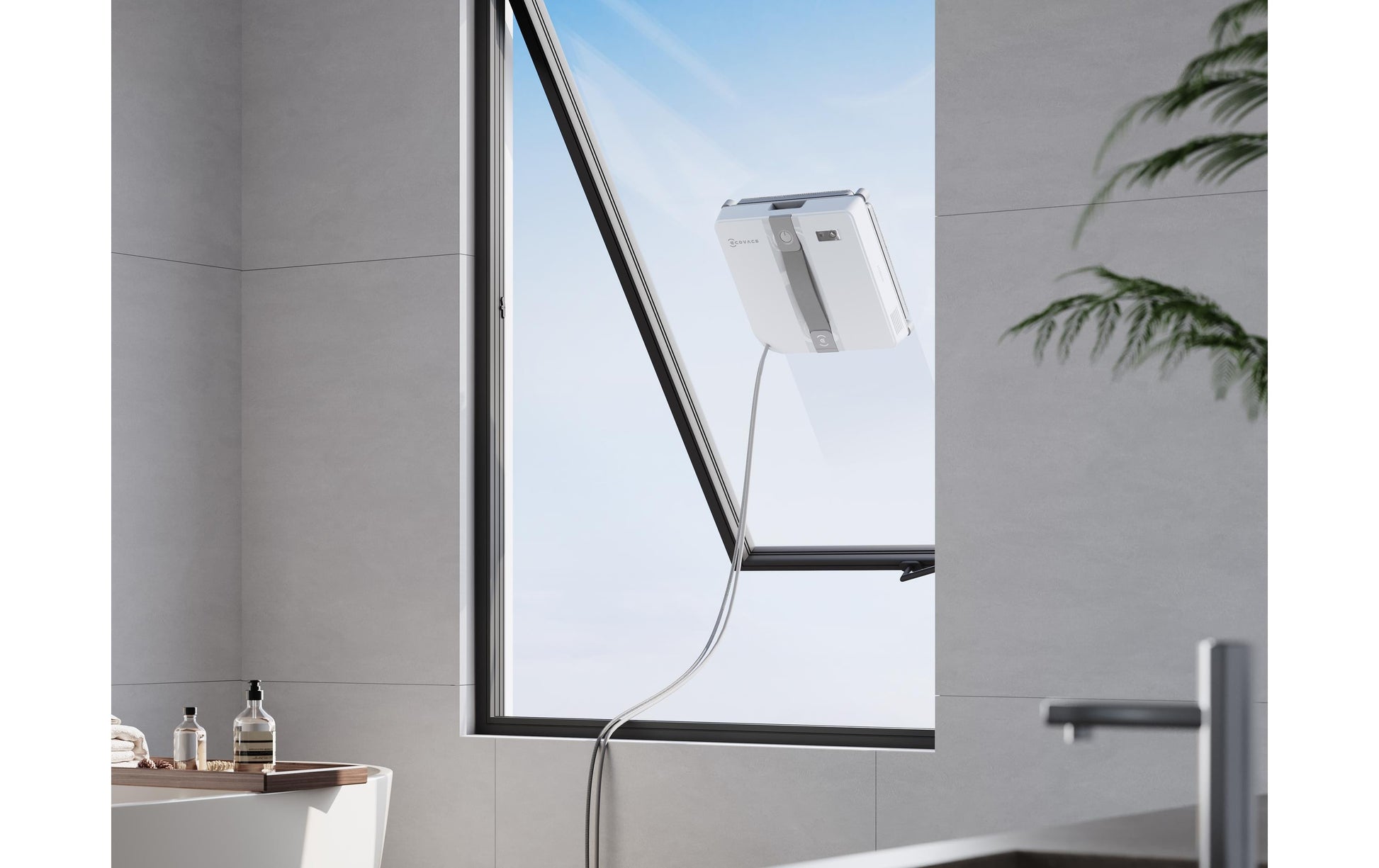Ecovacs Fensterputzroboter – Grau, für Fenster