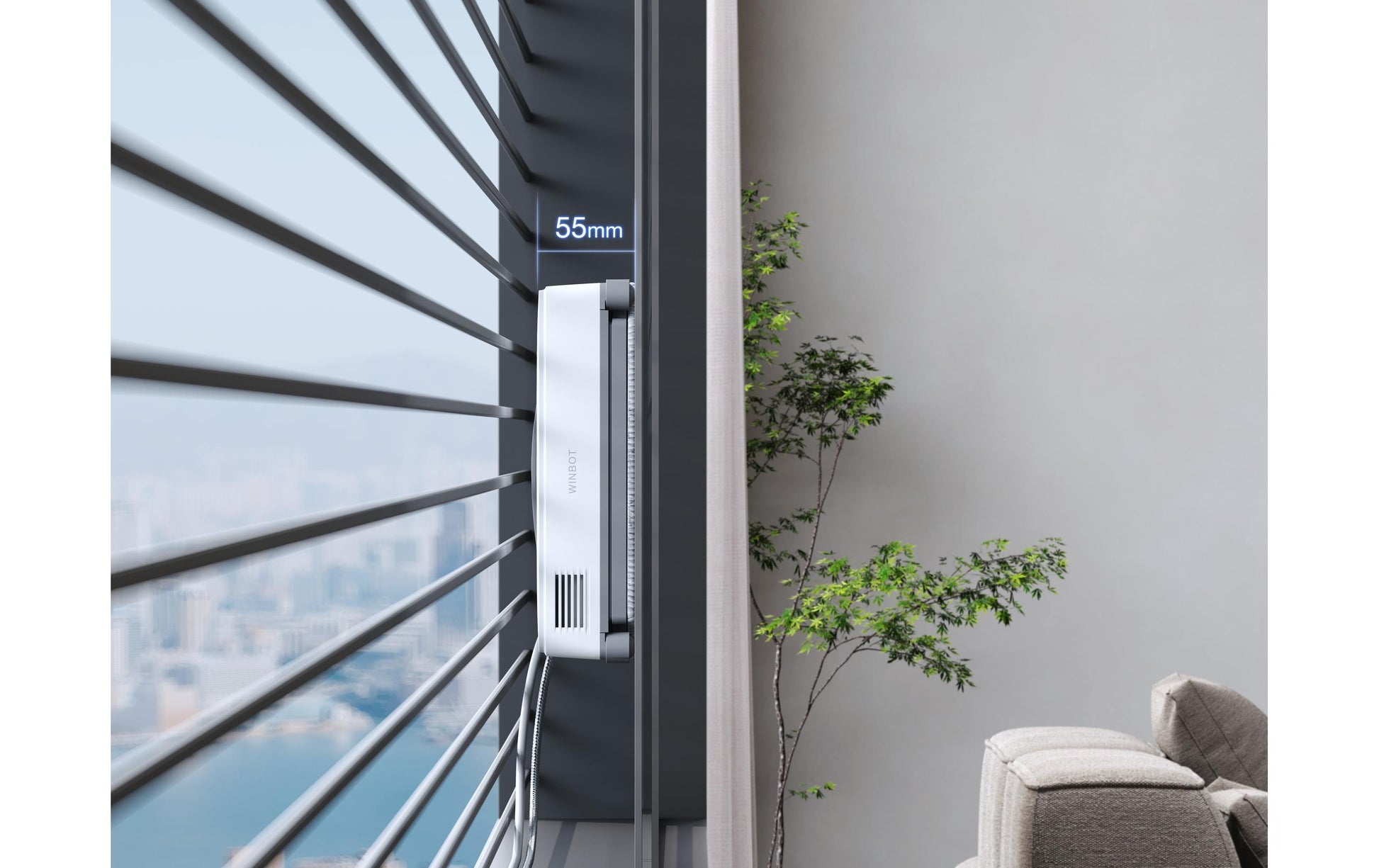 Ecovacs Fensterputzroboter – Grau, für Fenster