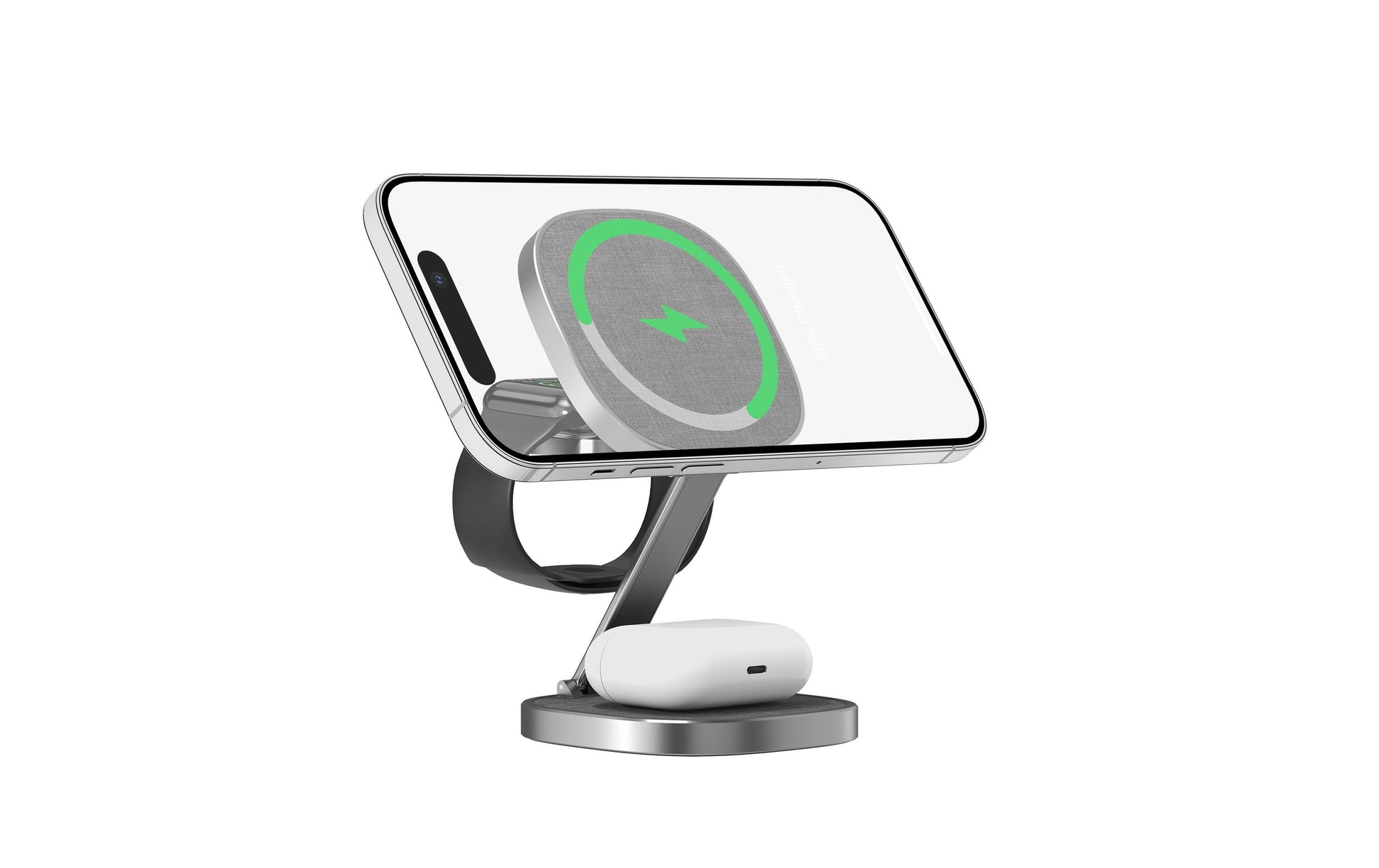 ONIT miniCharger Kabelloses Ladegerät 15 W – Qi, 3-in-1 (Telefon/Uhr/AirPods) – für iPhone ab 8 und andere