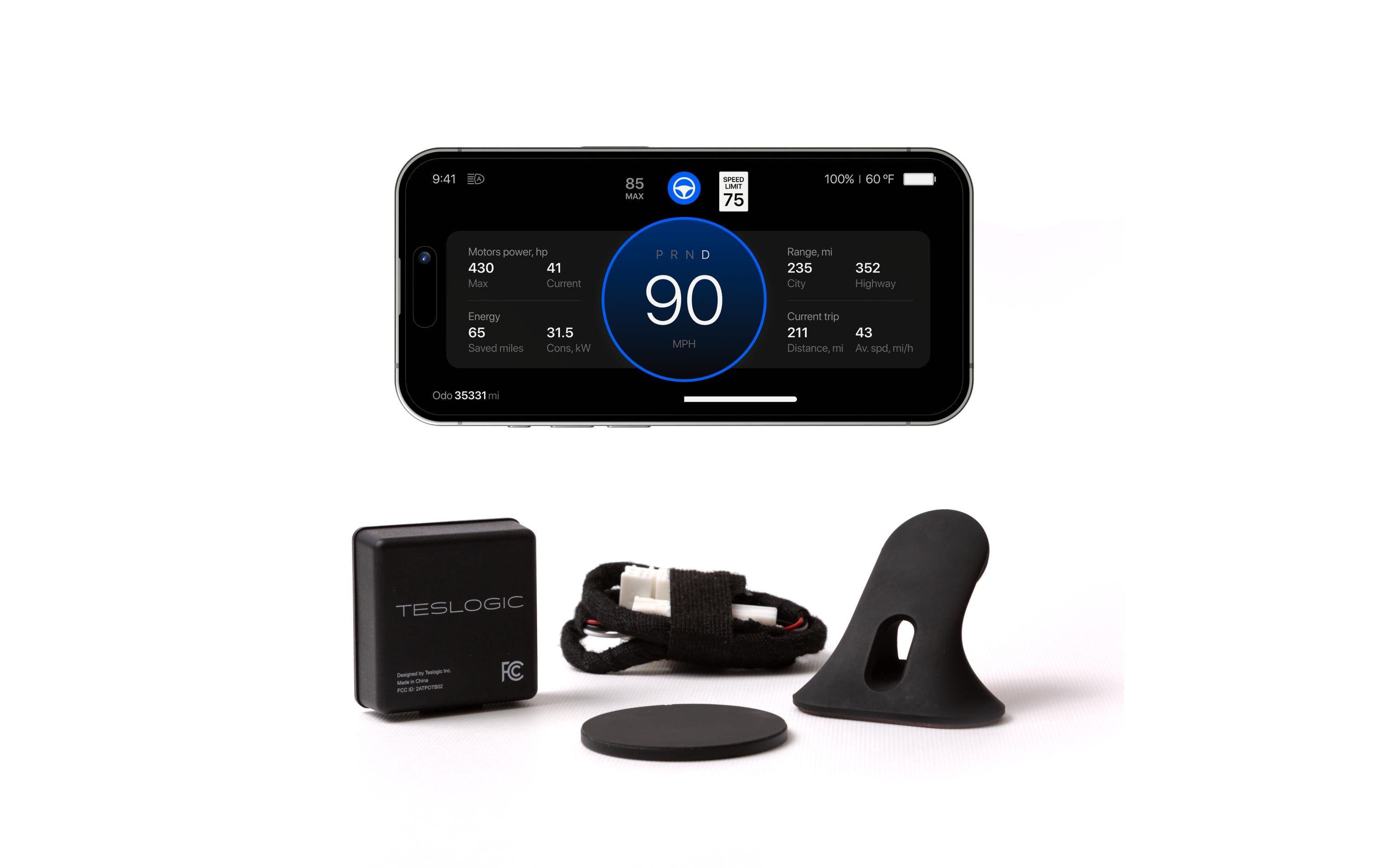 Teslogic Dashboard – Transmitter Kit Display, für Model 3 (2019–2020, US-Spec)