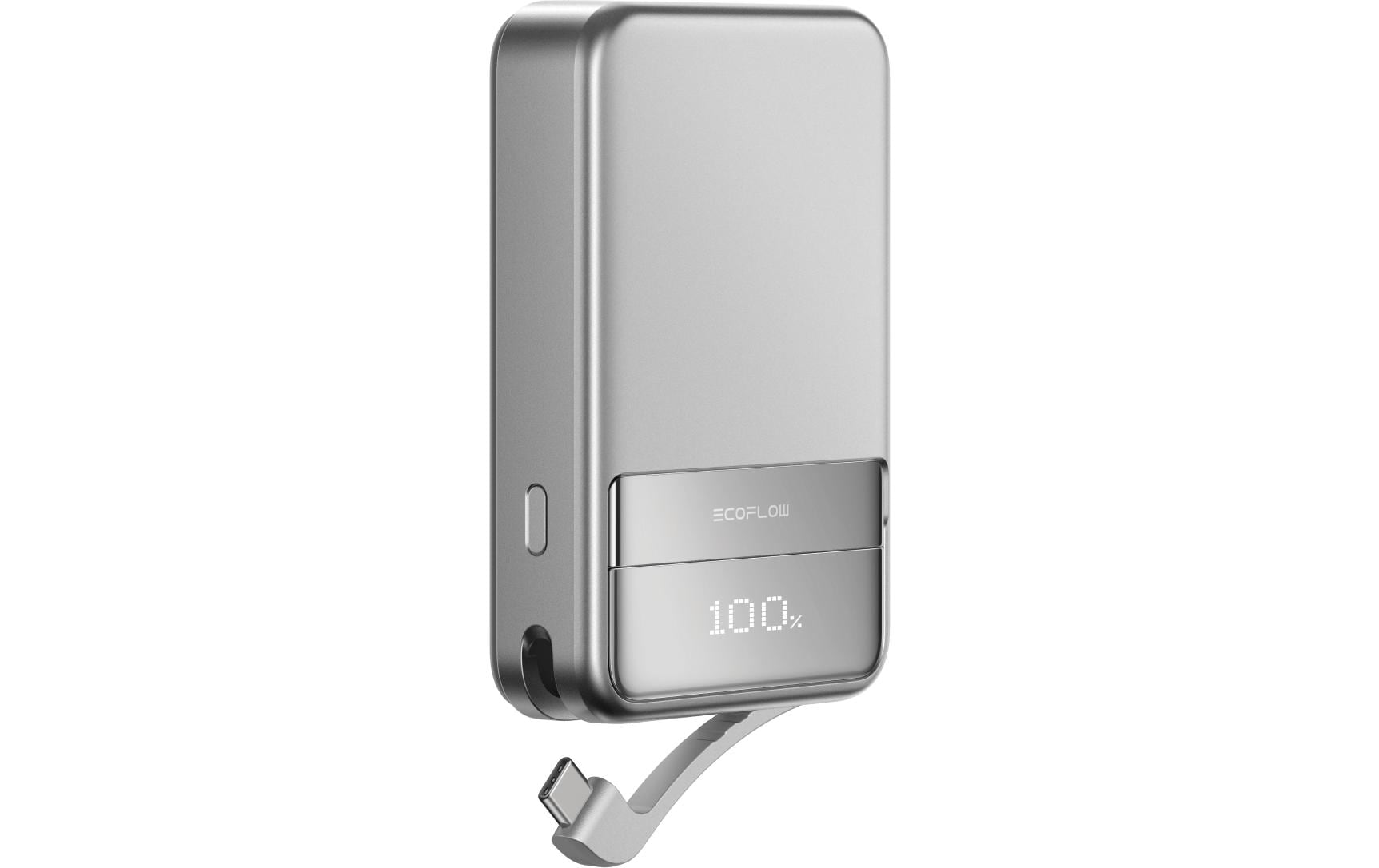 EcoFlow Powerbank 10000 mAh, PD 65 W, magnetisch, Silber