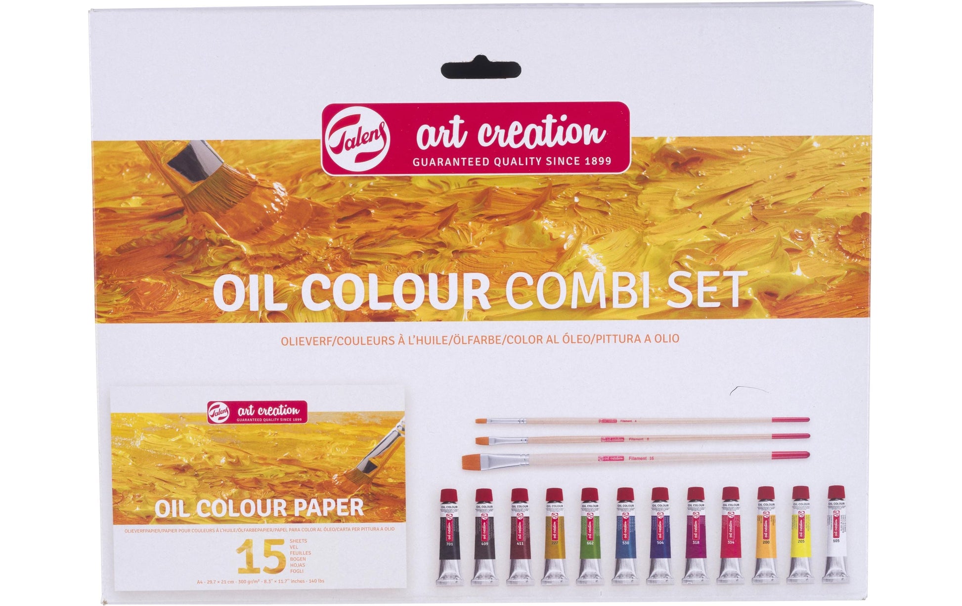 Talens Art Creation – Ölset – Set – 12 Farben, 12 × 12 ml, inkl. Pinsel & Papier