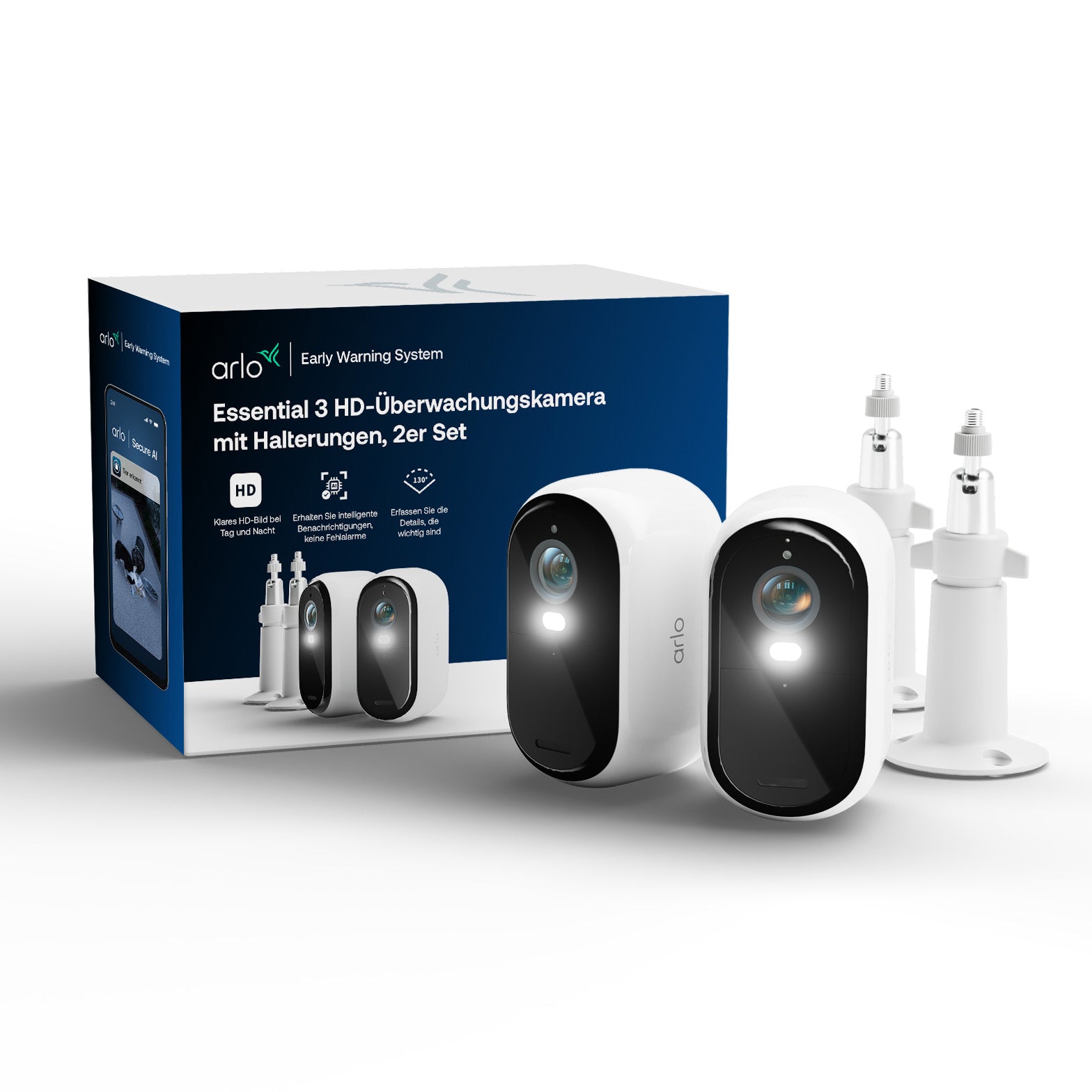 Arlo Essential E3 HD Sicherheitskamera – WLAN, USB, Nachtsicht