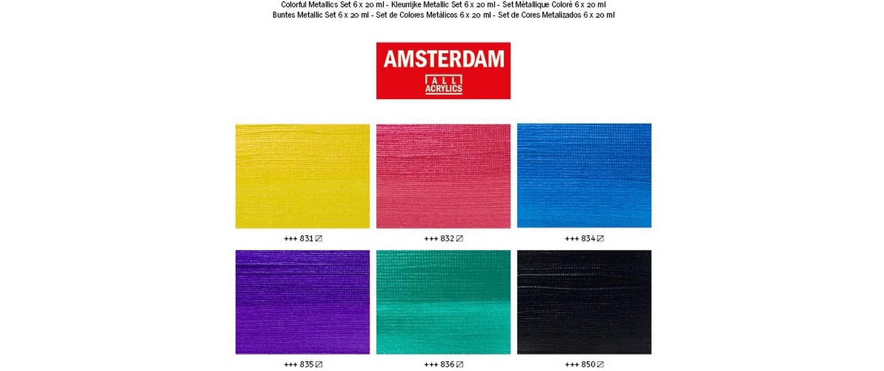 Amsterdam Acrylfarbe – Set – 6 Farben, 6 × 20 ml