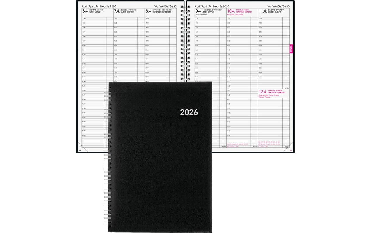 Biella Quarta Agenda – 1 Woche/2 Seiten, gebunden, A4, Jan–Dez, 2026