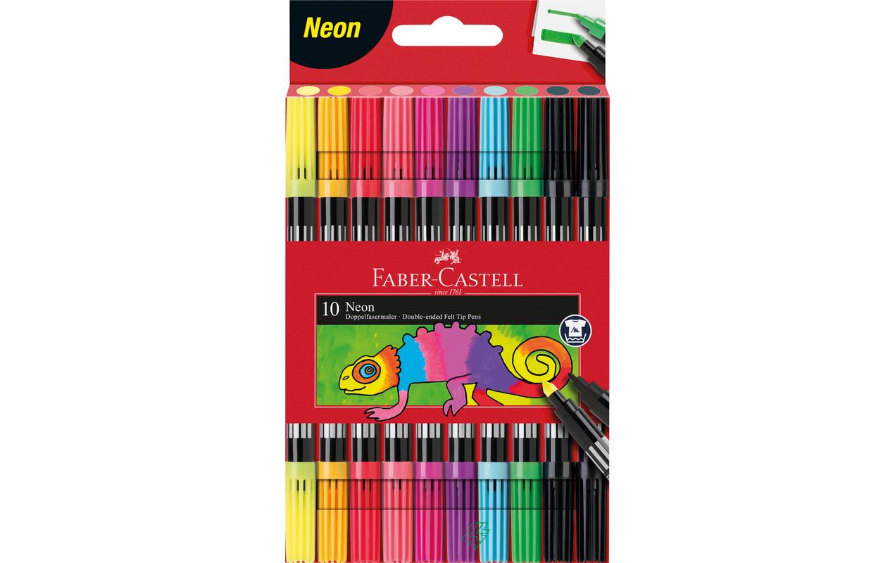 Faber-Castell Filzstifte, Strichbreite 0,5 + 1,0 mm, auswaschbar, 10 Farben