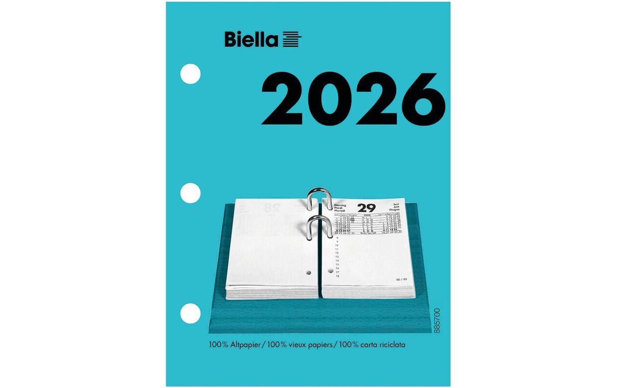 Biella Kalender-Einlage – 1 Tag/Seite, Spezial (70/38 mm), 8 × 10,8 cm, 2026