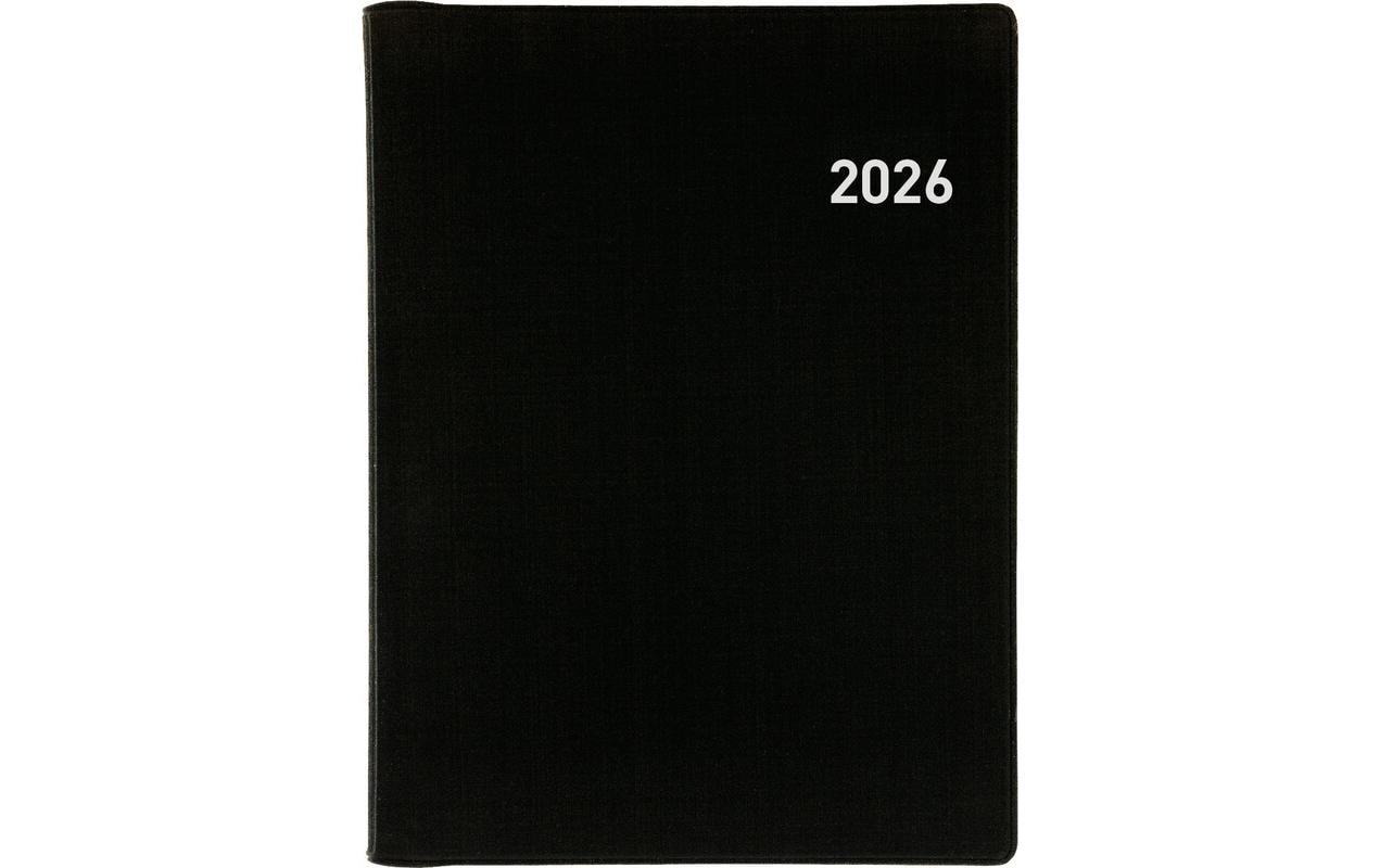 Biella Rex Agenda – 1 Woche/2 Seiten, Spiralbindung, 10,1 × 14,2 cm, 2026, mehrsprachig, schwarz, FSC