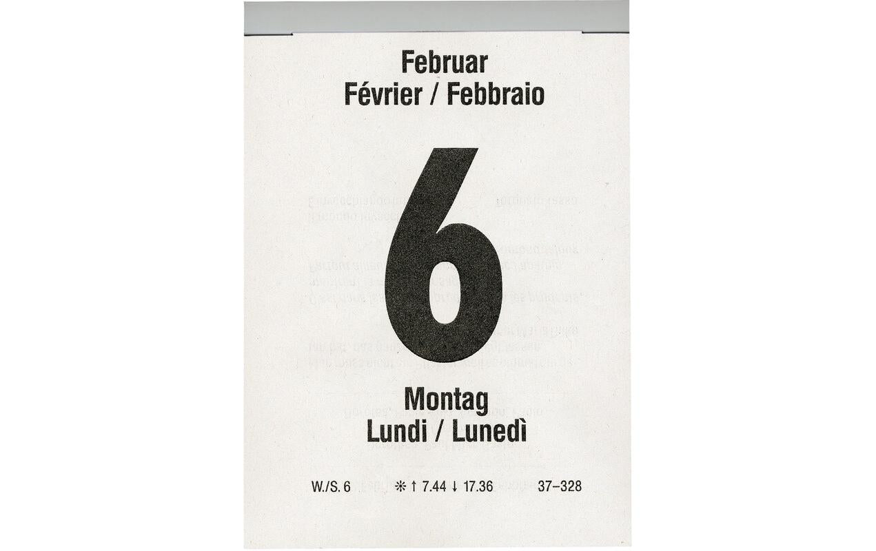 Biella Abreisskalender 2026 – 9,8 × 14,2 cm – 1 Tag/Blatt – d/f/i