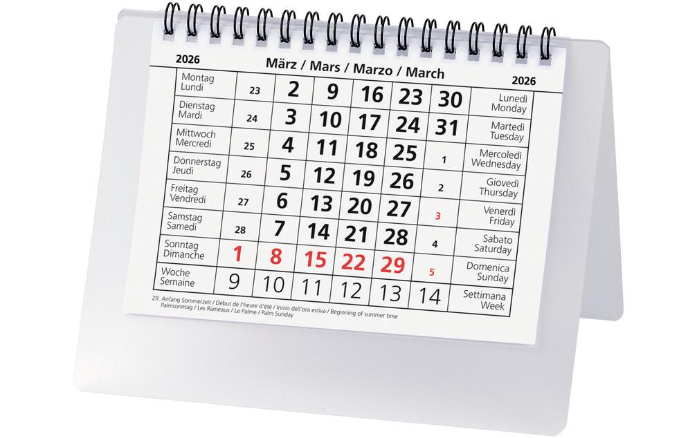 Biella Kalender-Einlage – 1 Monat/1 Seite, 14,8 × 10,5 cm, 2026, FSC