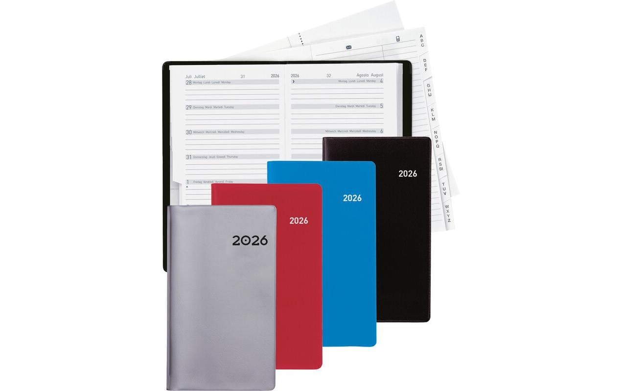 Biella Planer Bern Agenda – 1 Woche/1 Seite, geheftet, 8,7 × 15,3 cm, 2026, mehrsprachig, PEFC