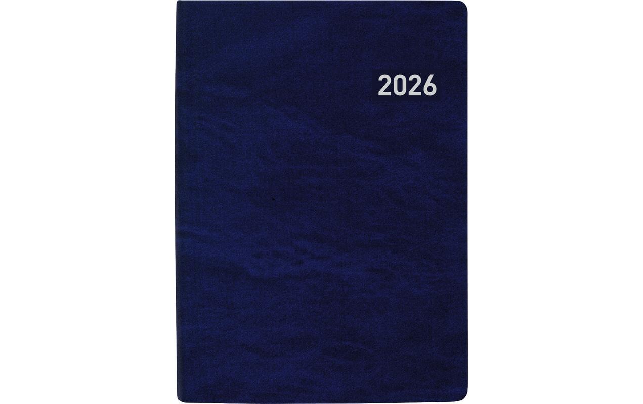 Biella Technikus Agenda – 1 Tag pro Seite, gebunden, 10,1 × 14,2 cm, 2026, 1-Stunden-Takt, Dunkelblau, FSC