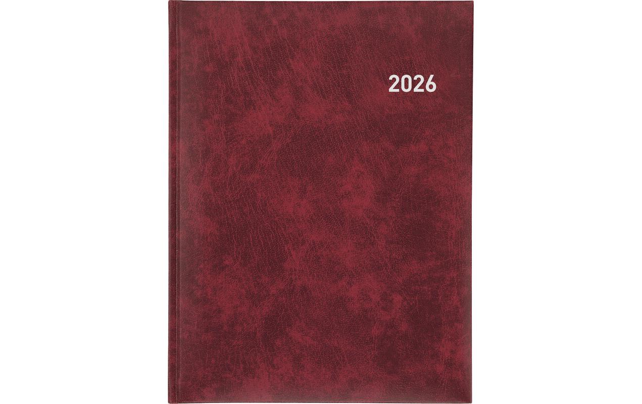 Biella Orario Geschäftsagenda – 1 Woche/2 Seiten, gebunden, 17,5 × 23,5 cm, 2026, Weinrot, FSC