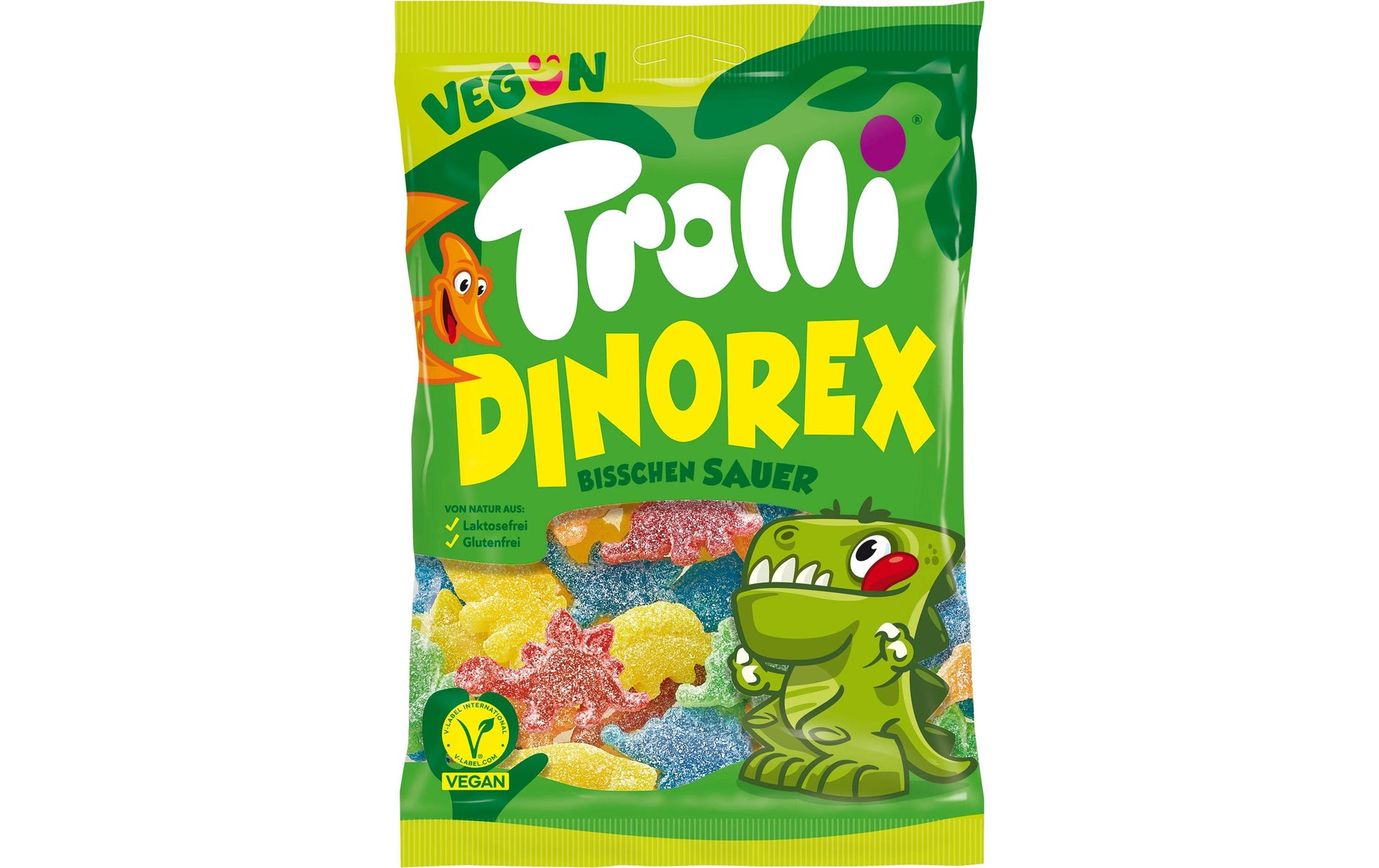 Trolli Dino Rex Gummibonbons – Zitrone, Limette, Orange, Himbeere, Erdbeere – 200 g