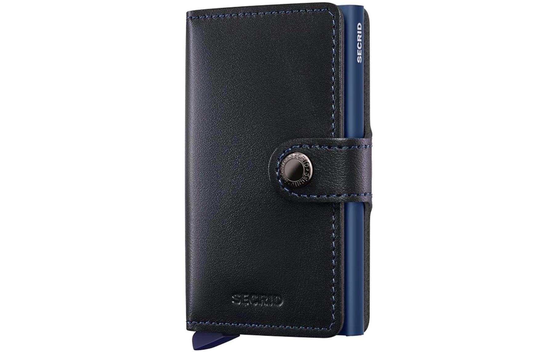 Secrid Miniwallet (Kartenetui) – RFID-Schutz, 10 Karten – 65 × 21 × 102 mm – Leder – Original Black Navy
