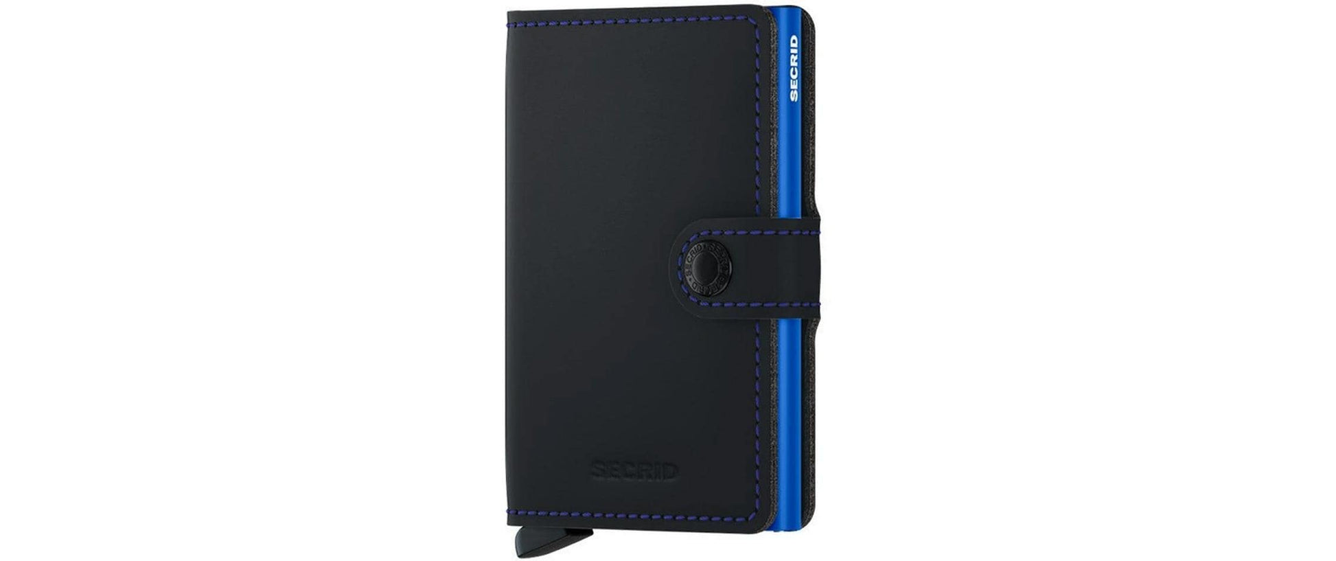 Secrid Miniwallet Kartenetui – RFID-Schutz, Schnappverschluss – 65×102×21 mm – 10 Karten – Schwarz/Blau