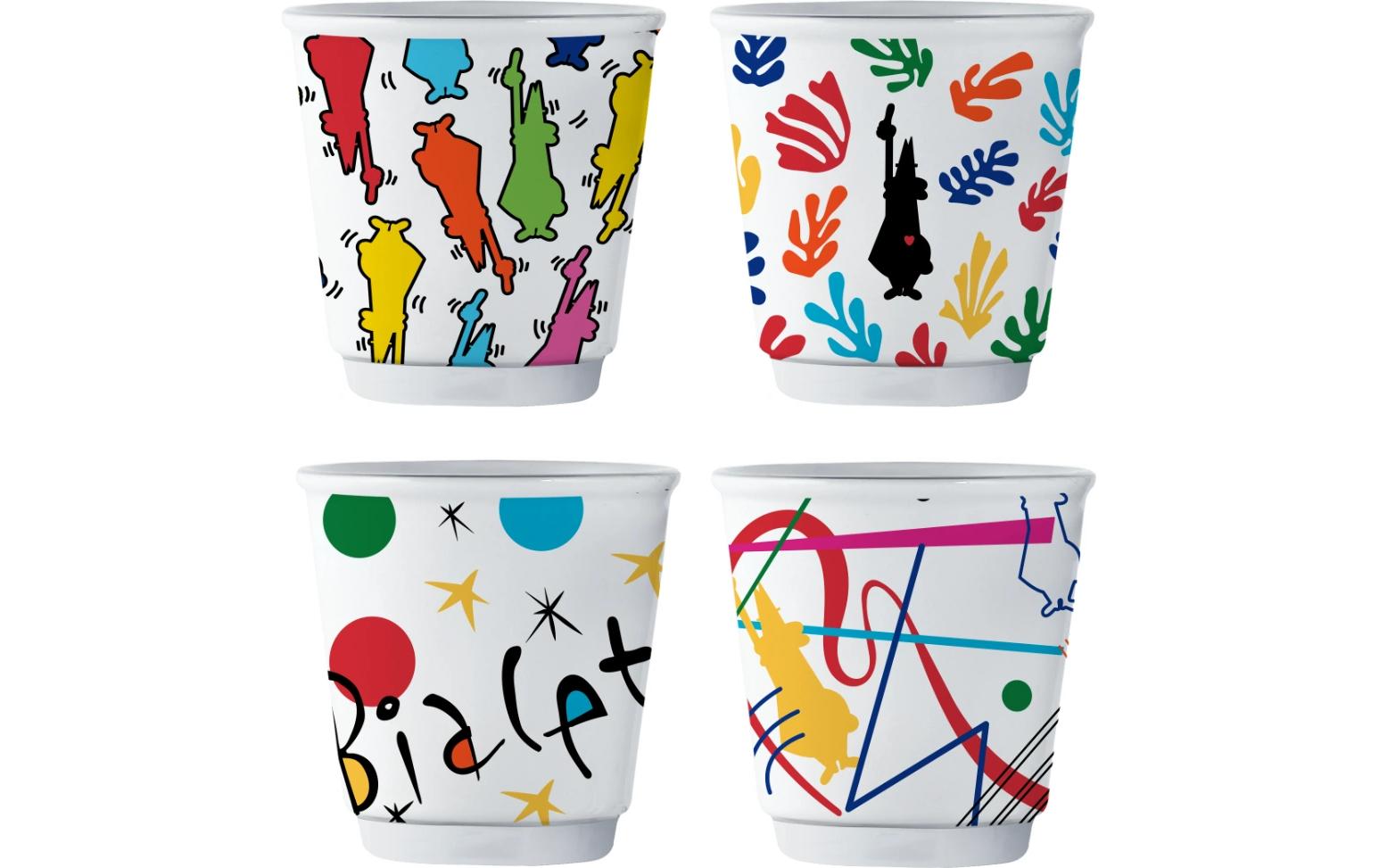 Bialetti Kaffeebecher Arte – 80 ml, Keramik, Mehrfarbig