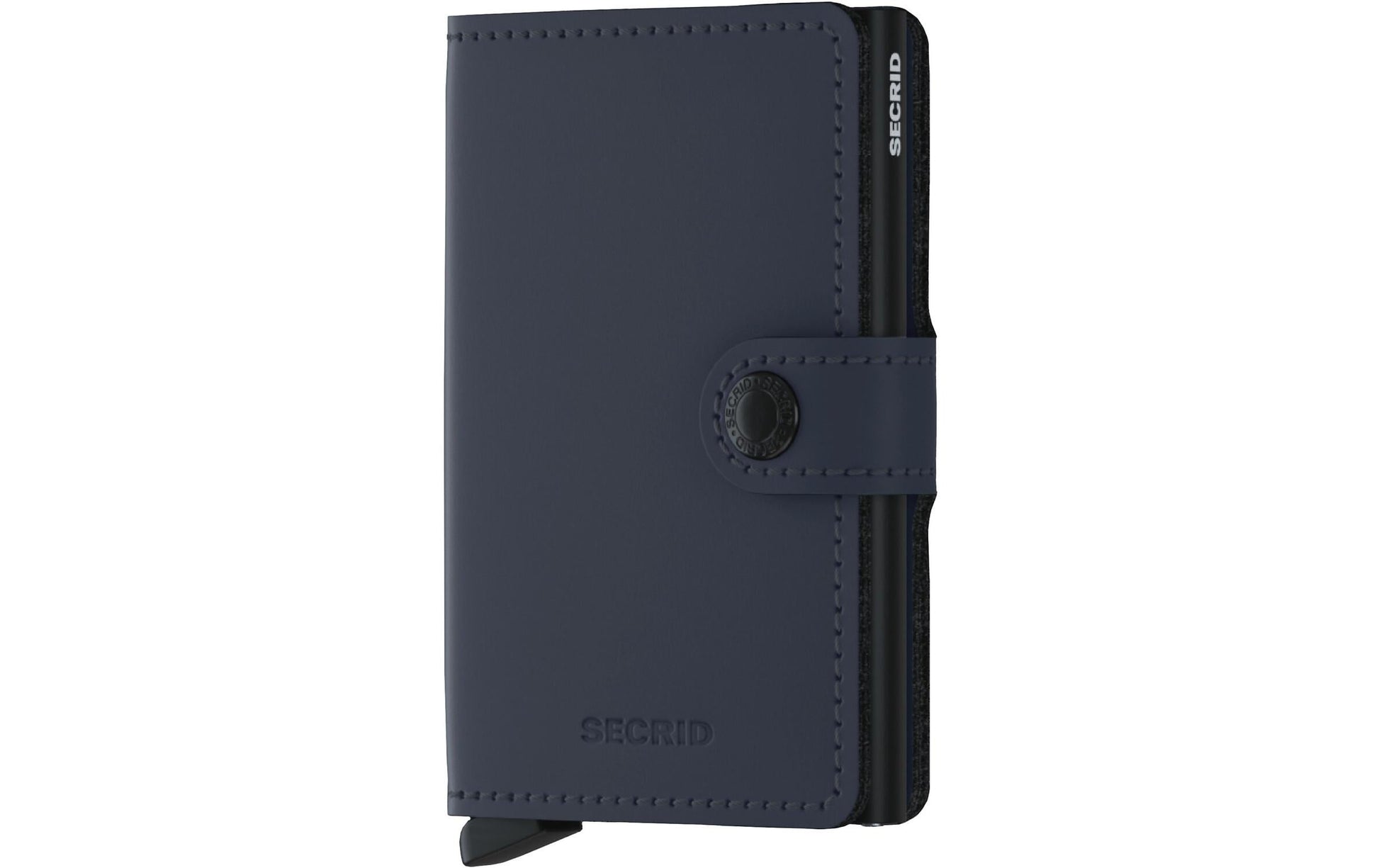 Secrid Miniwallet Brieftasche – RFID-Schutz, Schnappverschluss – 65×21×102 mm – Dunkelblau, Leder – 10 Karten
