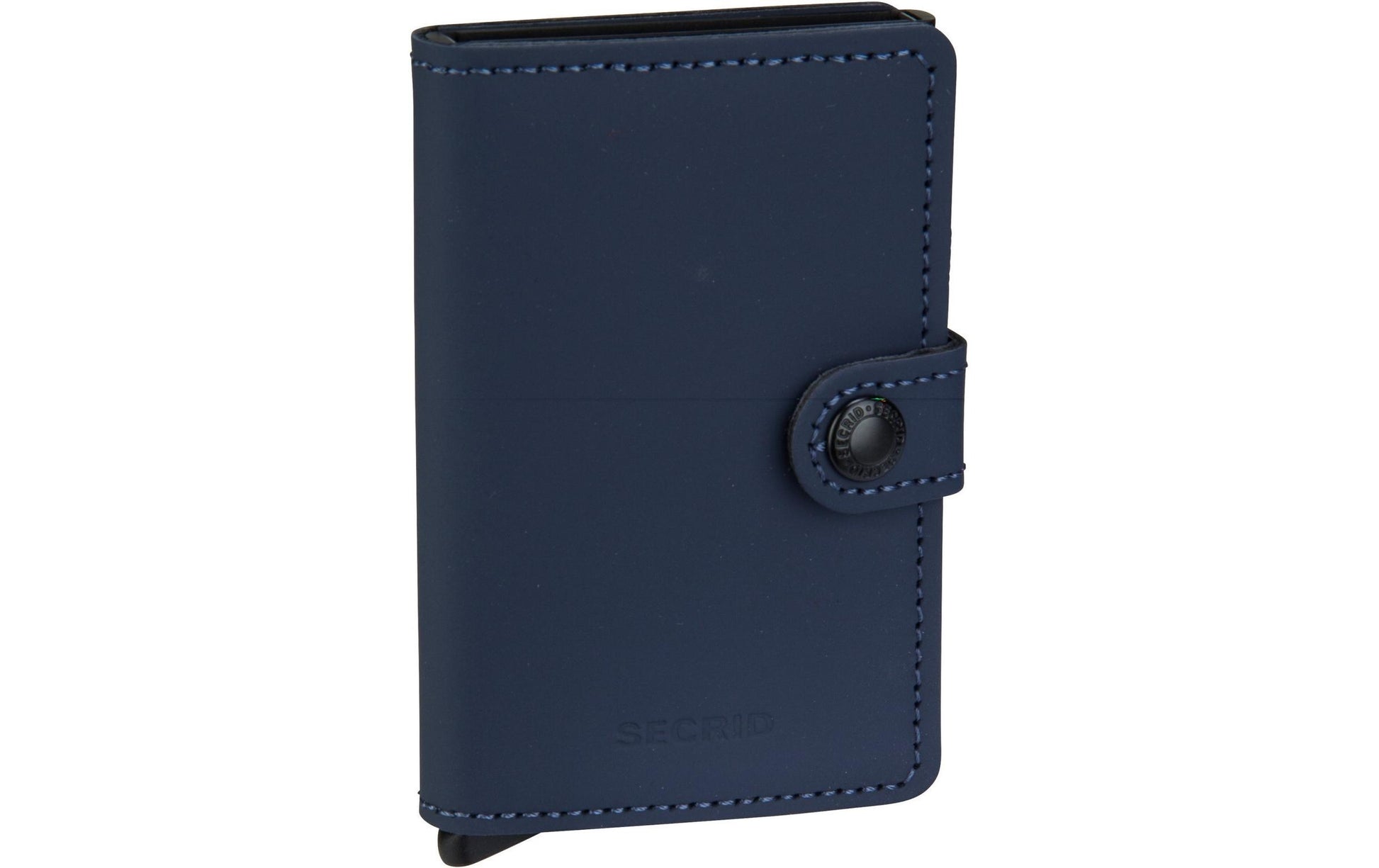 Secrid Miniwallet Brieftasche – RFID-Schutz, Schnappverschluss – 65×21×102 mm – Dunkelblau, Leder – 10 Karten