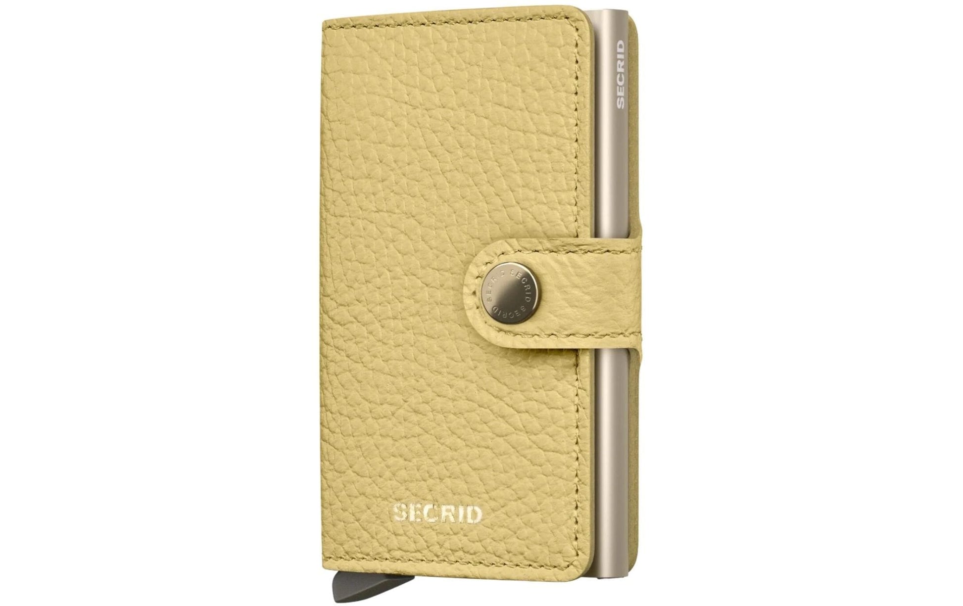 Secrid Miniwallet Kartenetui – RFID-Schutz, 10 Karten – 65 × 21 × 102 mm – Gelb – Leder